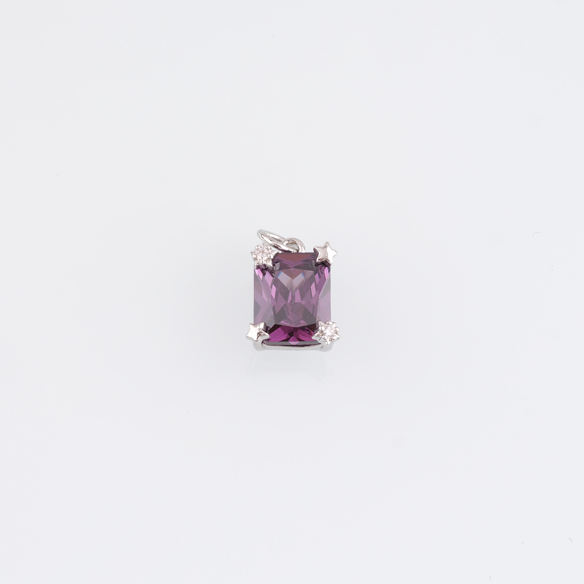 18K Gold Filled Rectangle Pendant,Crystal Rectangle Charm Earrings Necklace for DIY Jewelry Making Supply