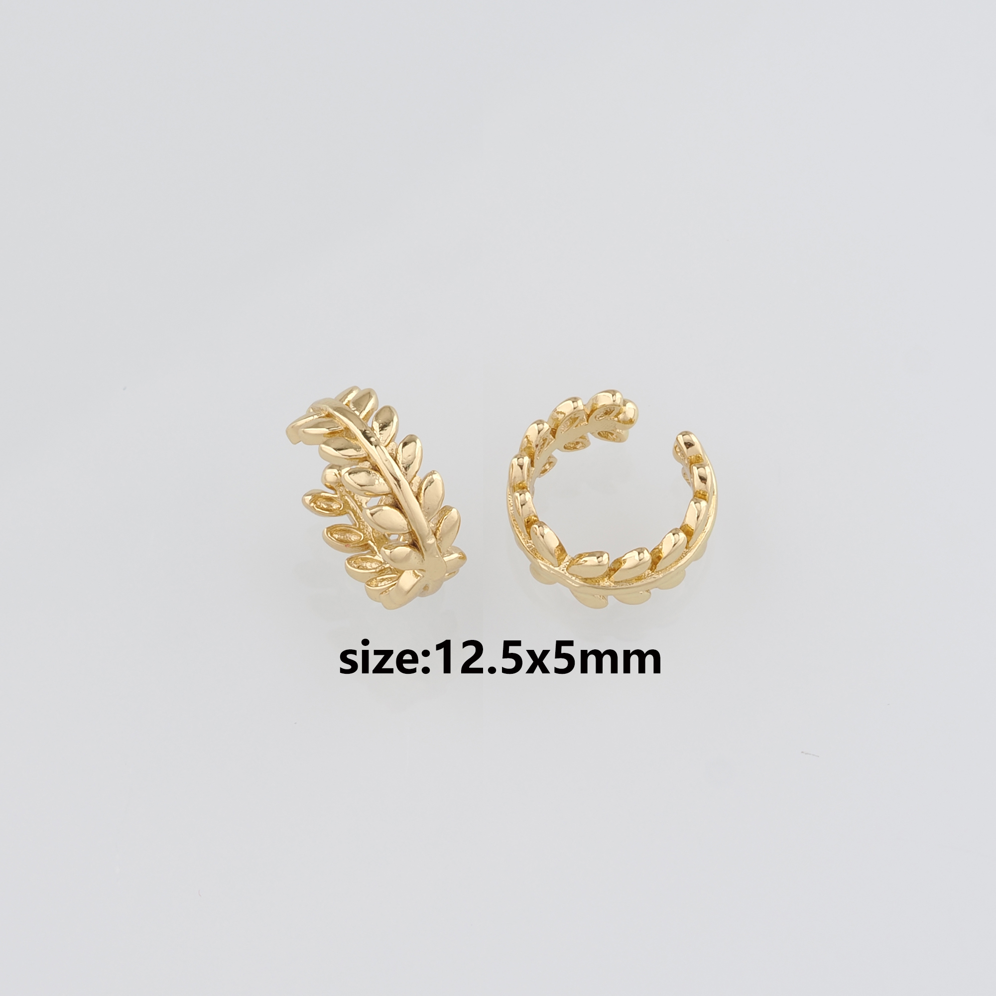 18K Gold Filled Leaf Ear Clip Earrings,Dainty Ear Clips,Clip on Earrings,Minimalist Ear Cuff