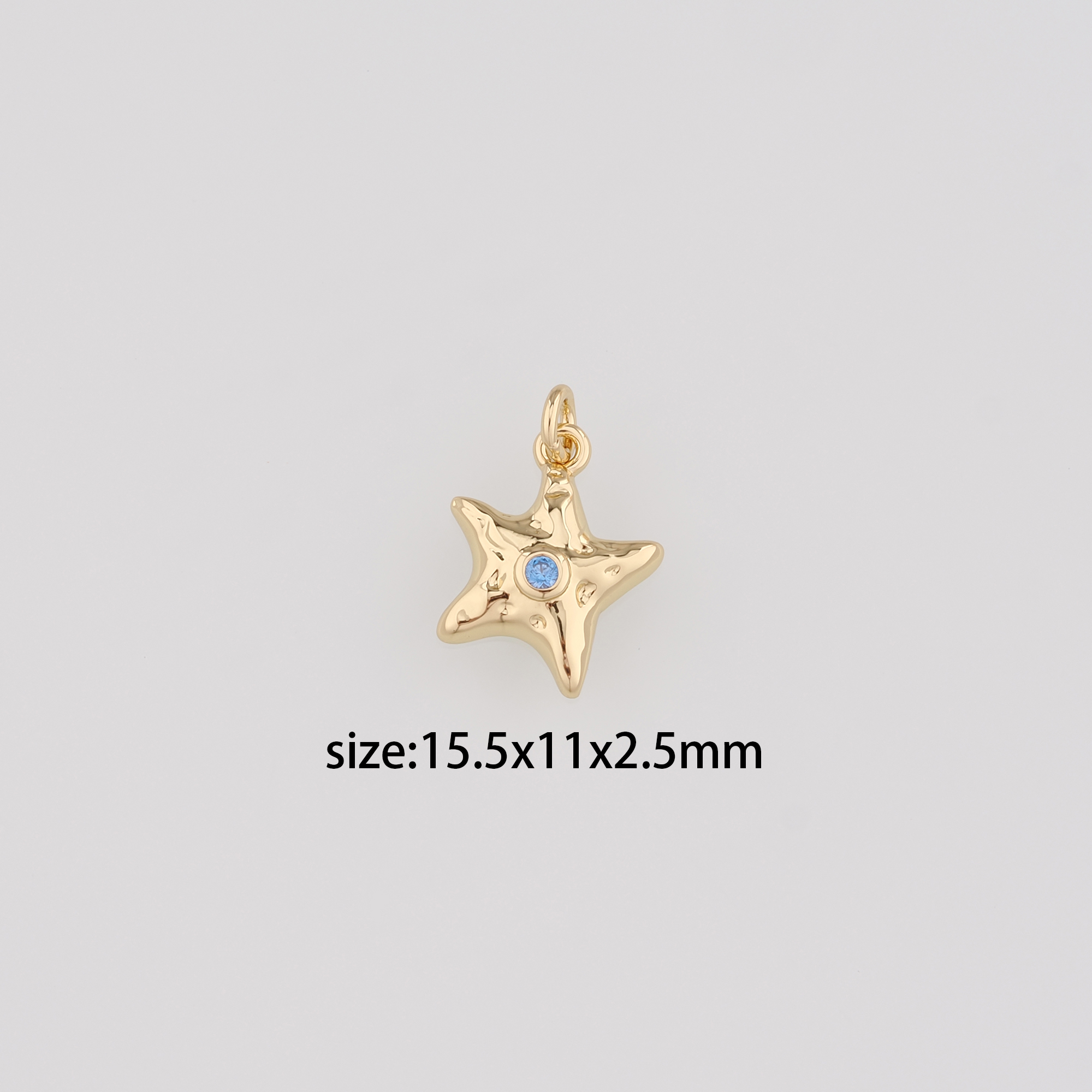 18K Gold Filled Starfish Pendant,Dainty Starfish Charm Earrings Necklace for DIY Jewelry Making Supply