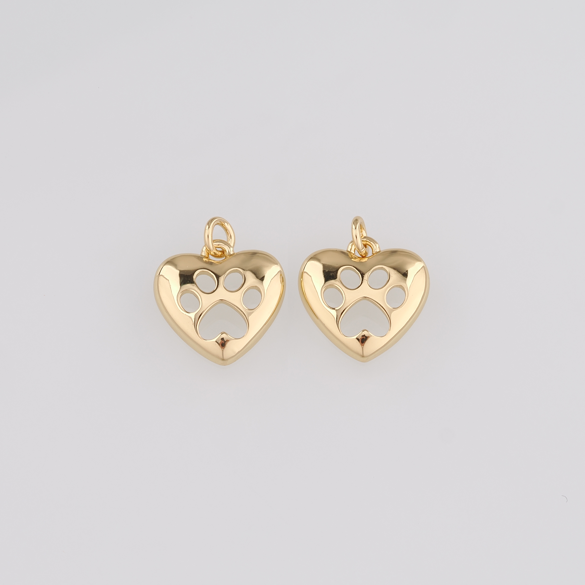 18K Gold Filled Paw Pendant,Dog Paw Charm Earrings Necklace for DIY Jewelry Making Supply