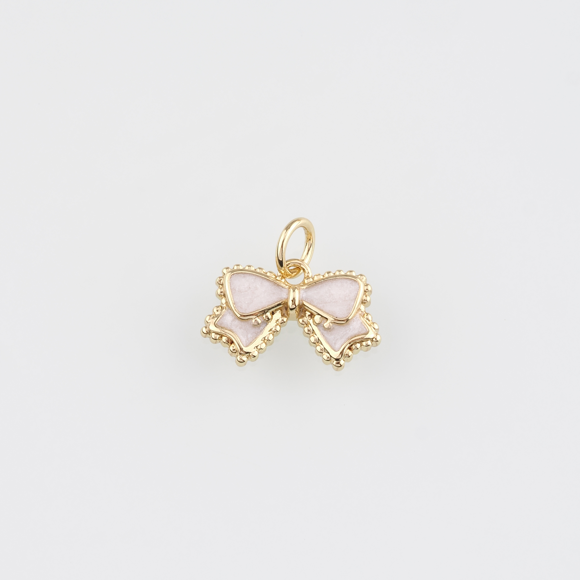 18K Gold Filled Bow Tie Pendant,Enamel Bow Charm Earrings Necklace for DIY Jewelry Making Supply