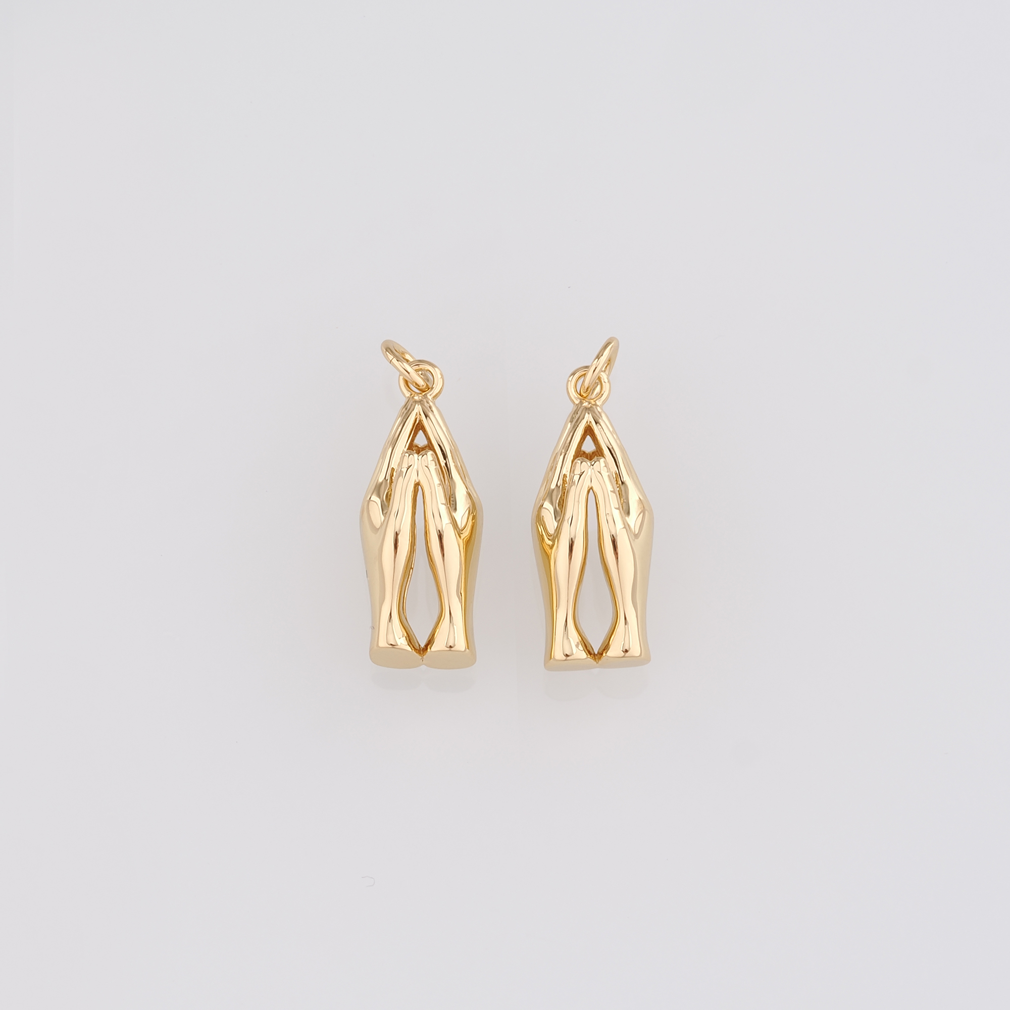 18K Gold Filled Hand Pendant,Dainty Gesture Charm Earrings Necklace for DIY Jewelry Making Supply