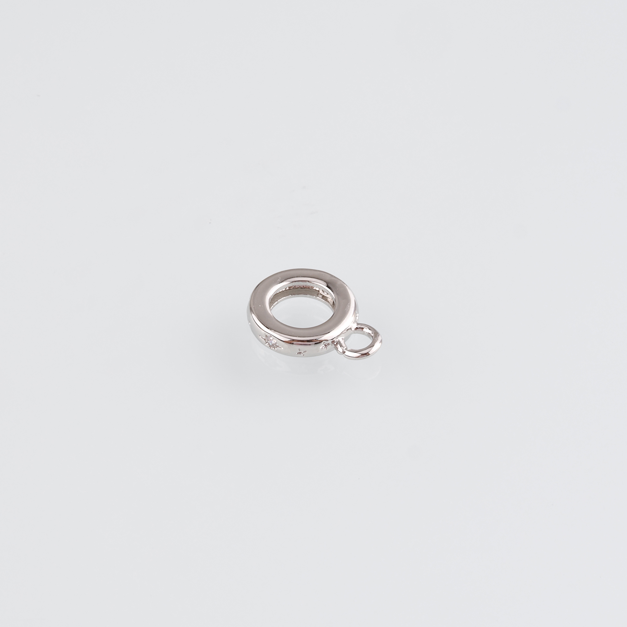 18K Gold Filled Flat Spacer Beads,CZ Micro Pave Round Flat Bead for Bracelet Jewelry Necklace Making Supply