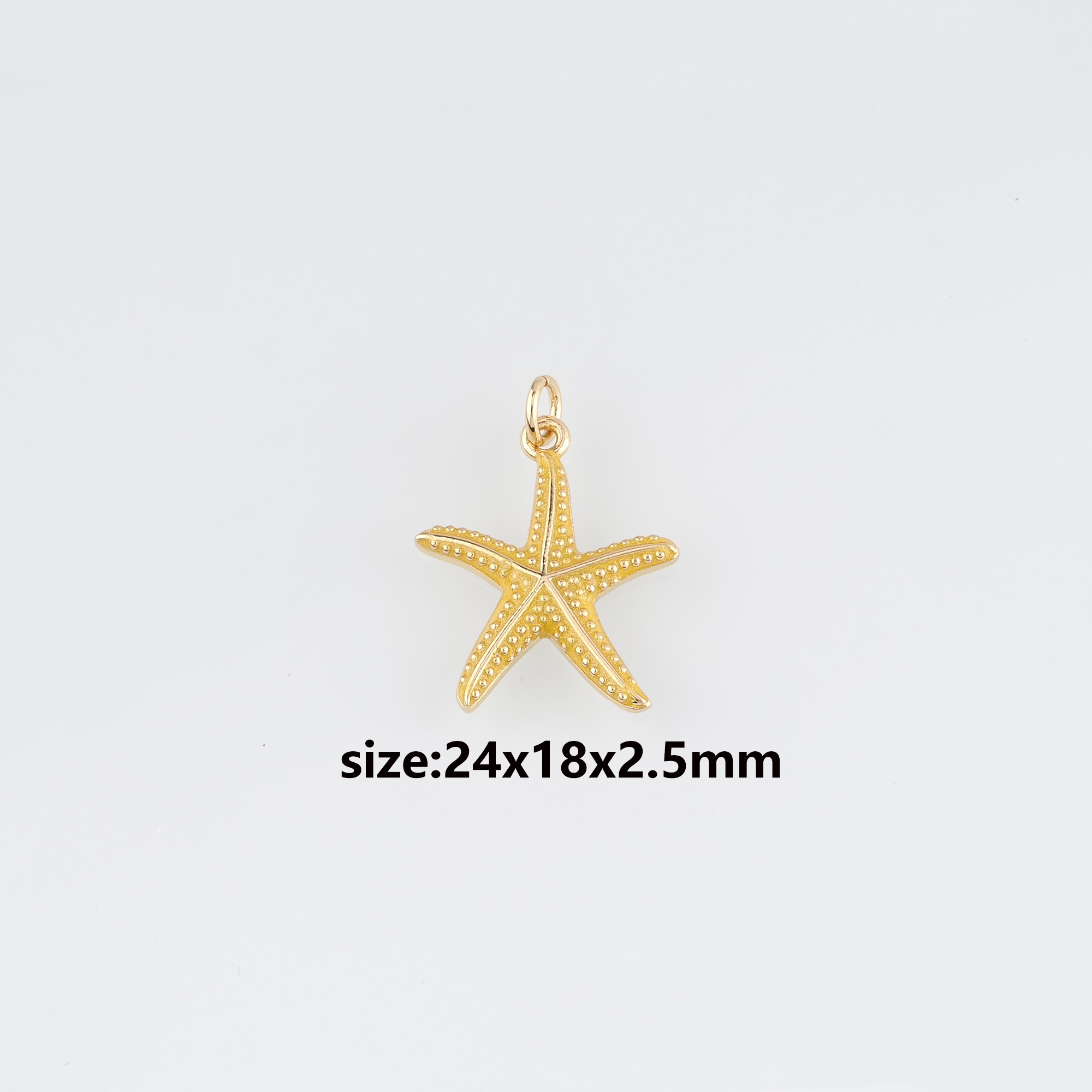 18K Gold Filled Starfish Pendant,Enamel Starfish Charm Earrings Necklace for DIY Jewelry Making Supply