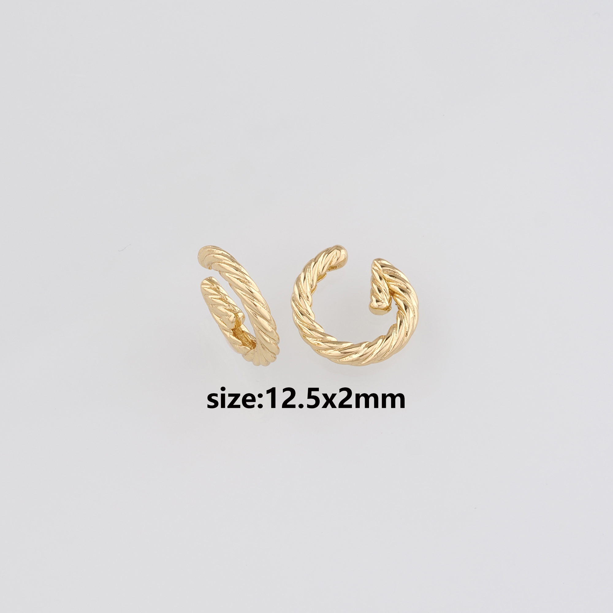 18K Gold Filled Twist Ear Clip Earrings,Dainty Ear Clips,Clip on Earrings,Minimalist Ear Cuff