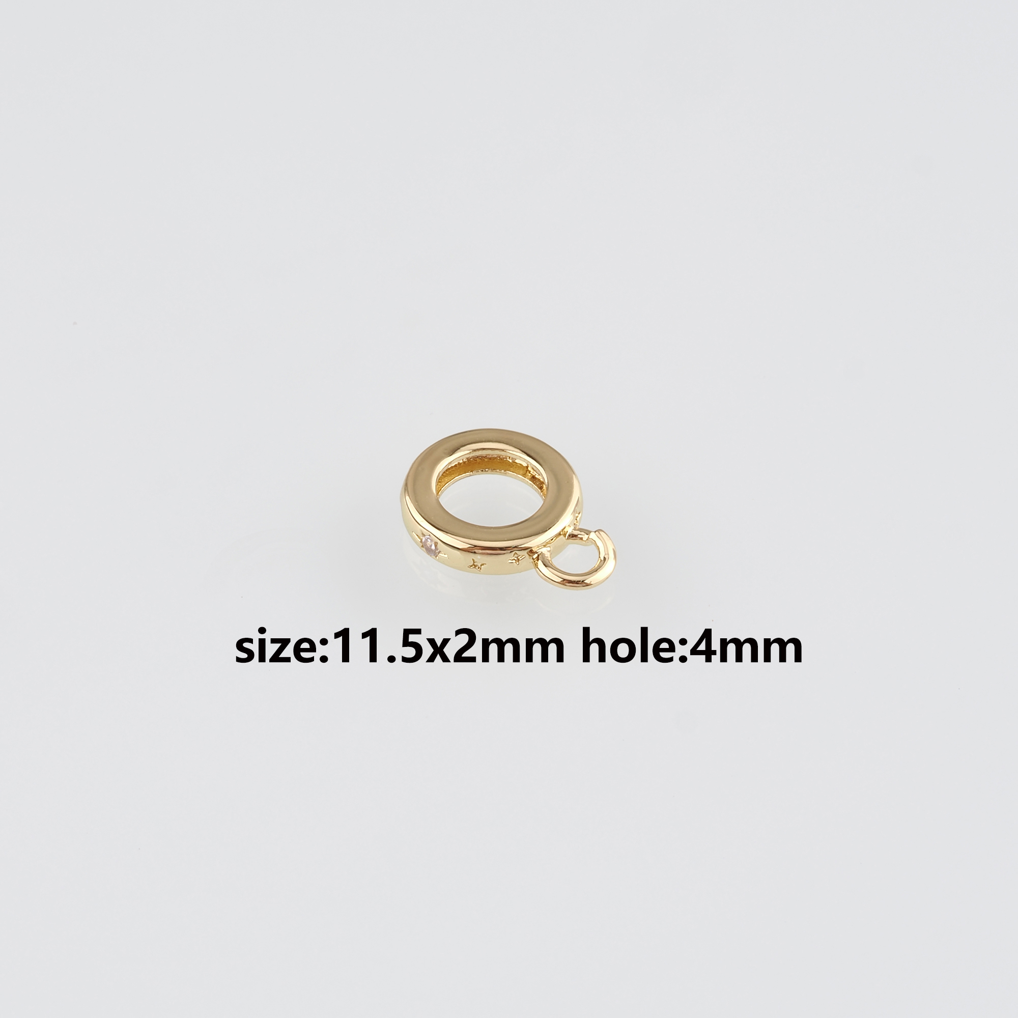 18K Gold Filled Flat Spacer Beads,CZ Micro Pave Round Flat Bead for Bracelet Jewelry Necklace Making Supply