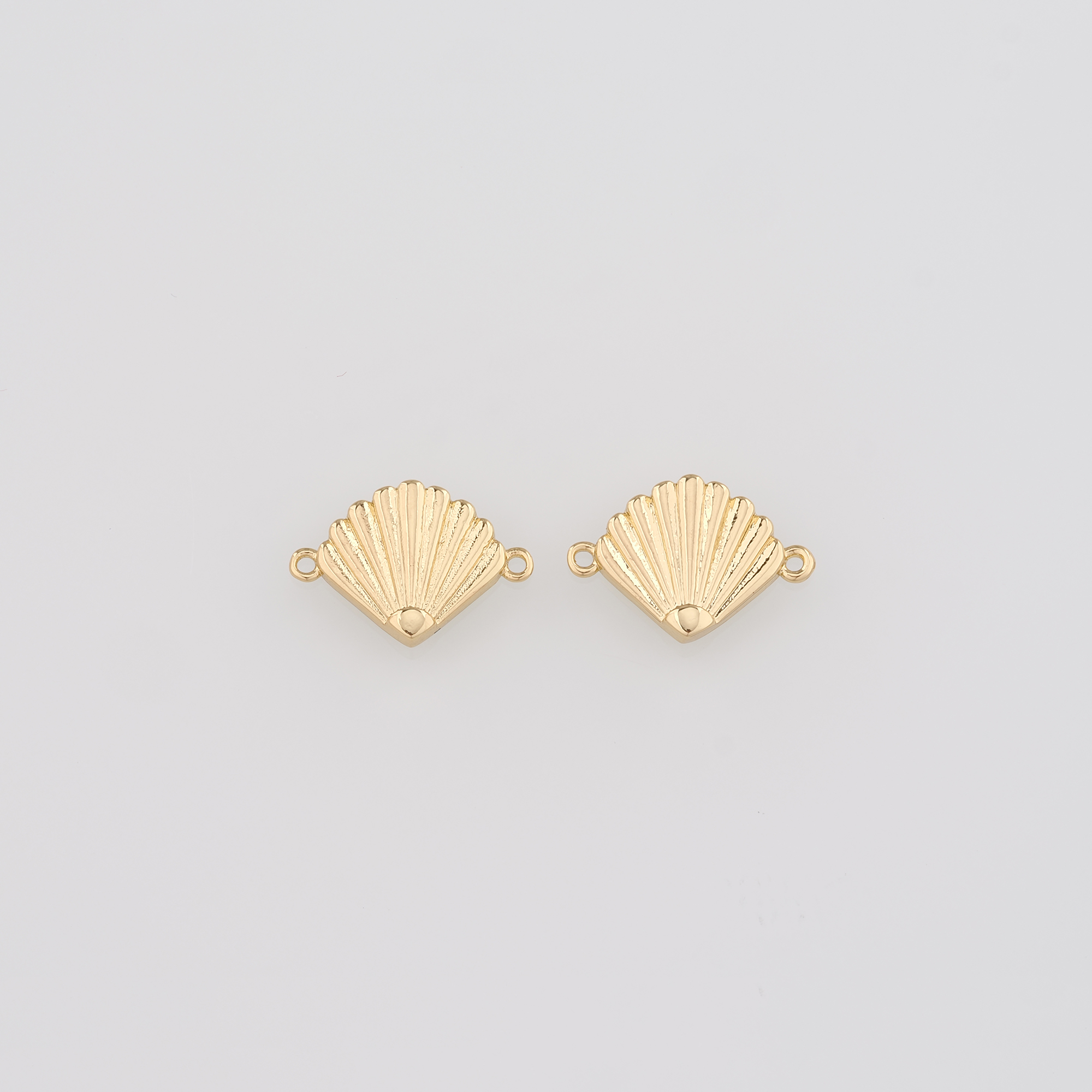 18K Gold Filled Scallop Connector,Gold Scallop Charm Necklace Bracelet for DIY Jewelry Making Supply