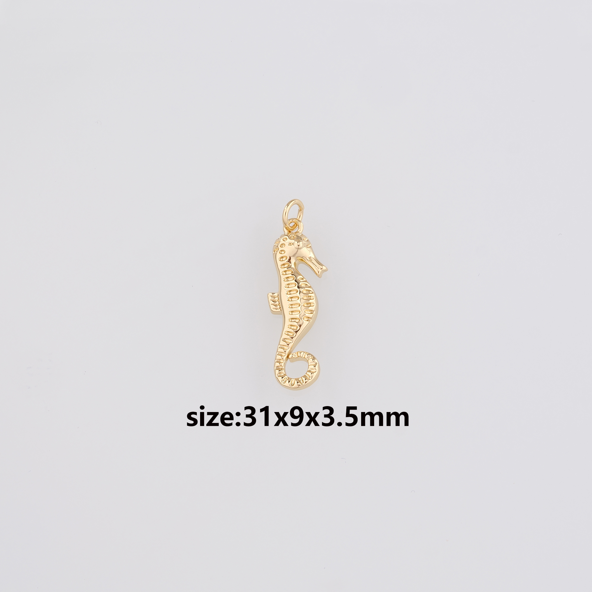 18K Gold Filled Seahorse Pendant,Gold Seahorse Charm Earrings Necklace for DIY Jewelry Making Supply
