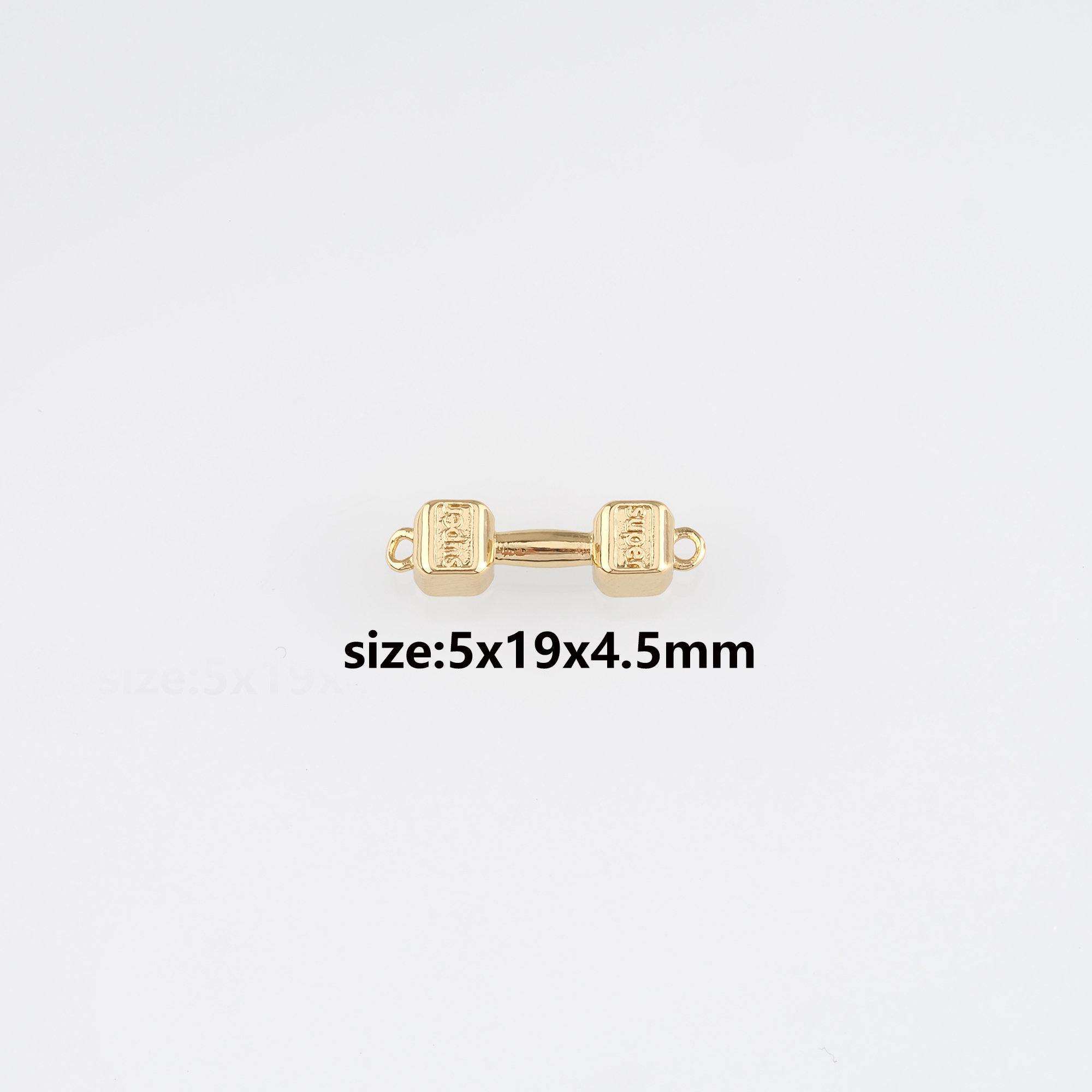 18K Gold Filled Barbell Connector,Gold Barbell Charm Necklace Bracelet for DIY Jewelry Making Supply