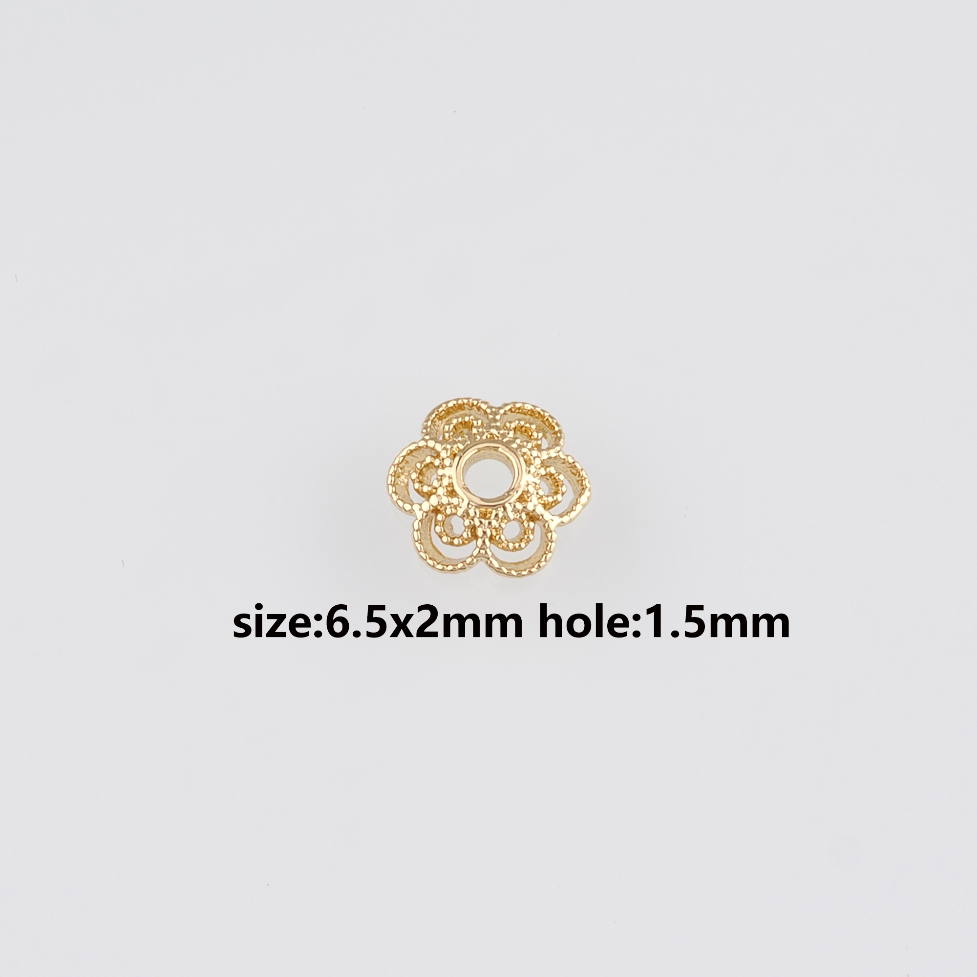 10pcs 18K Gold Filled Bead Caps,Flower Bead Caps for Bracelet Jewelry Necklace Making Supply