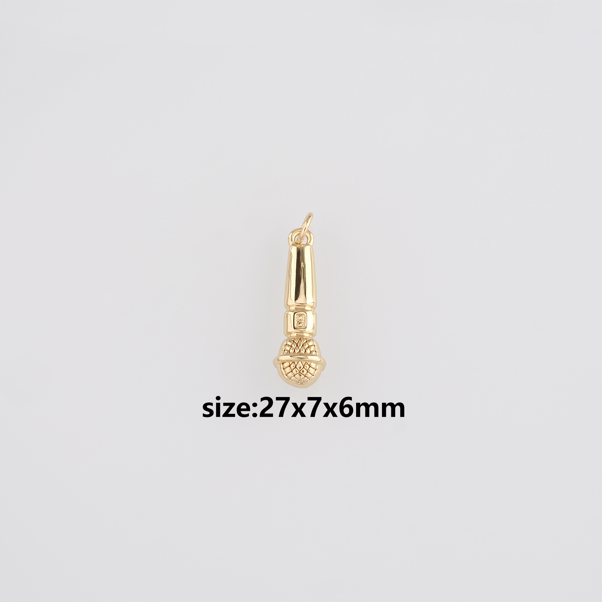 18K Gold Filled Microphone Pendant,Singer Music Charm,Microphone  Earrings Necklace for DIY Jewelry Making Supply