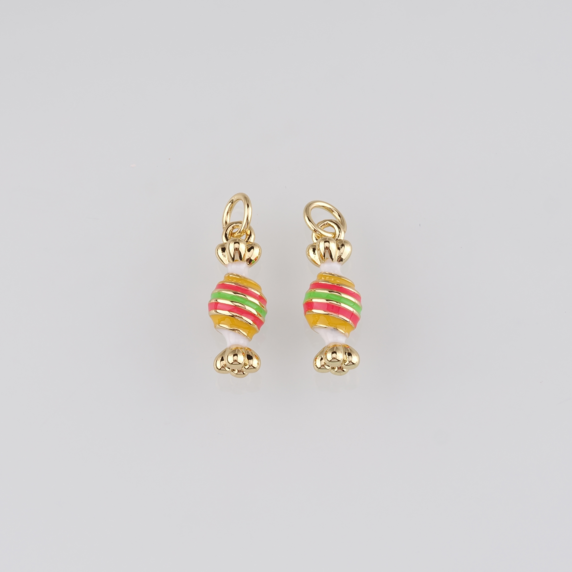 18K Gold Filled Candy Pendant,Enamel Candy Charm Earrings Necklace for DIY Jewelry Making Supply