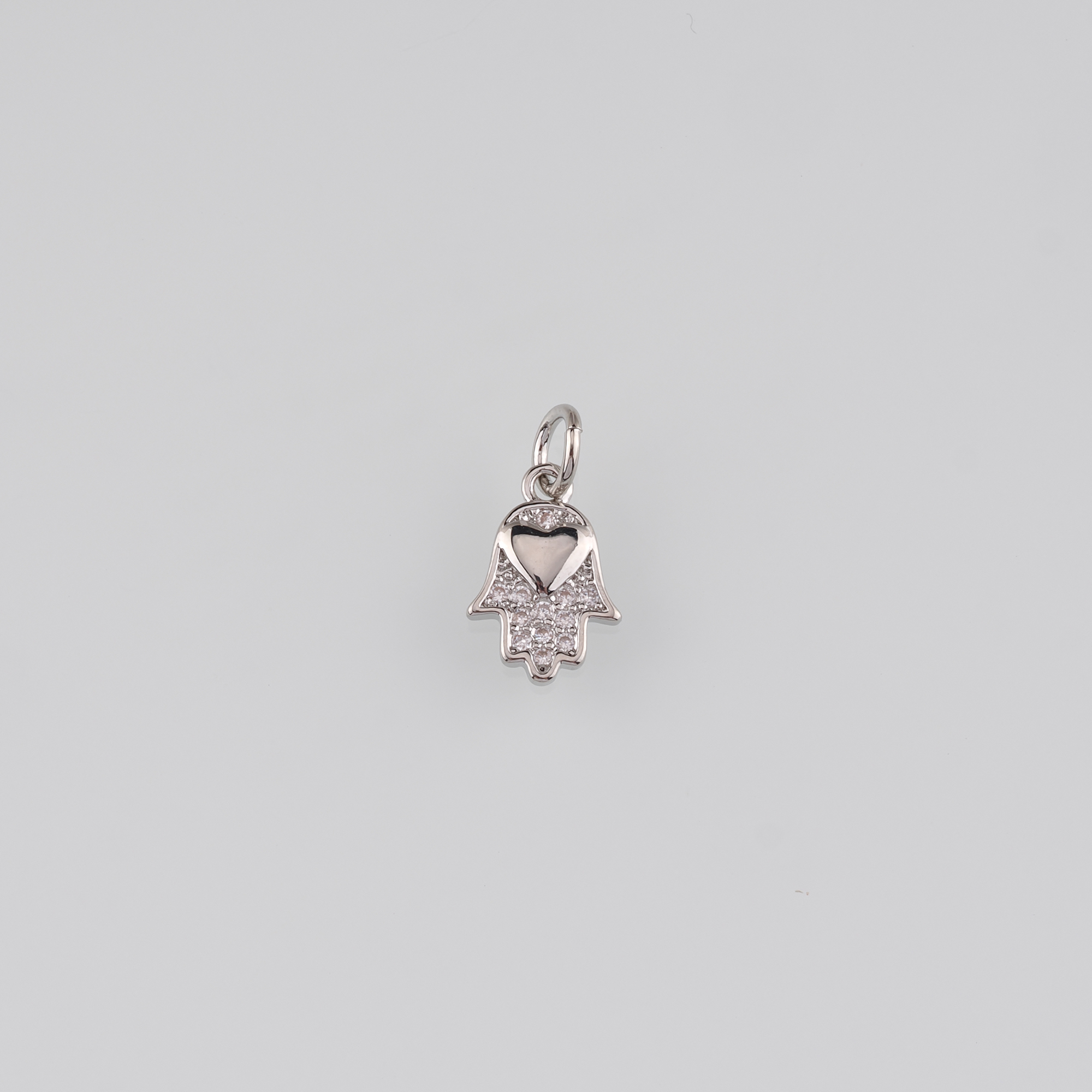 18K Gold Filled Hamsa Pendant,CZ Micro Pave Hamsa Charm Earrings Necklace for DIY Jewelry Making Supply