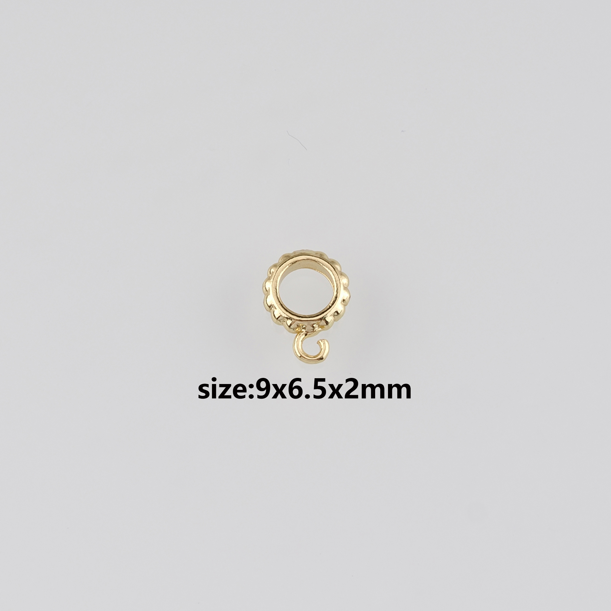 18K Gold Filled Round Pendant Clasp,Bail Connector for DIY Jewelry Necklace Bracelet