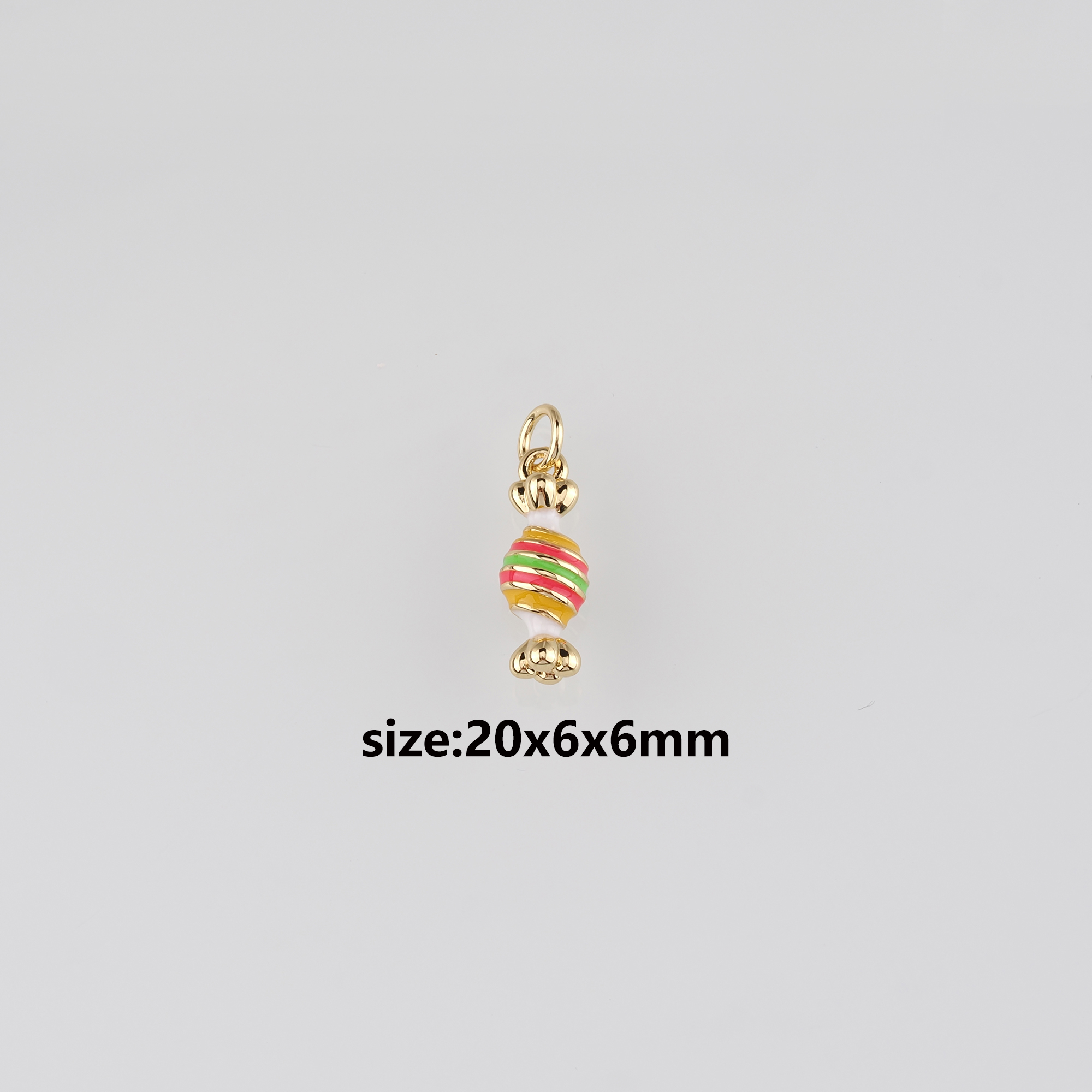 18K Gold Filled Candy Pendant,Enamel Candy Charm Earrings Necklace for DIY Jewelry Making Supply