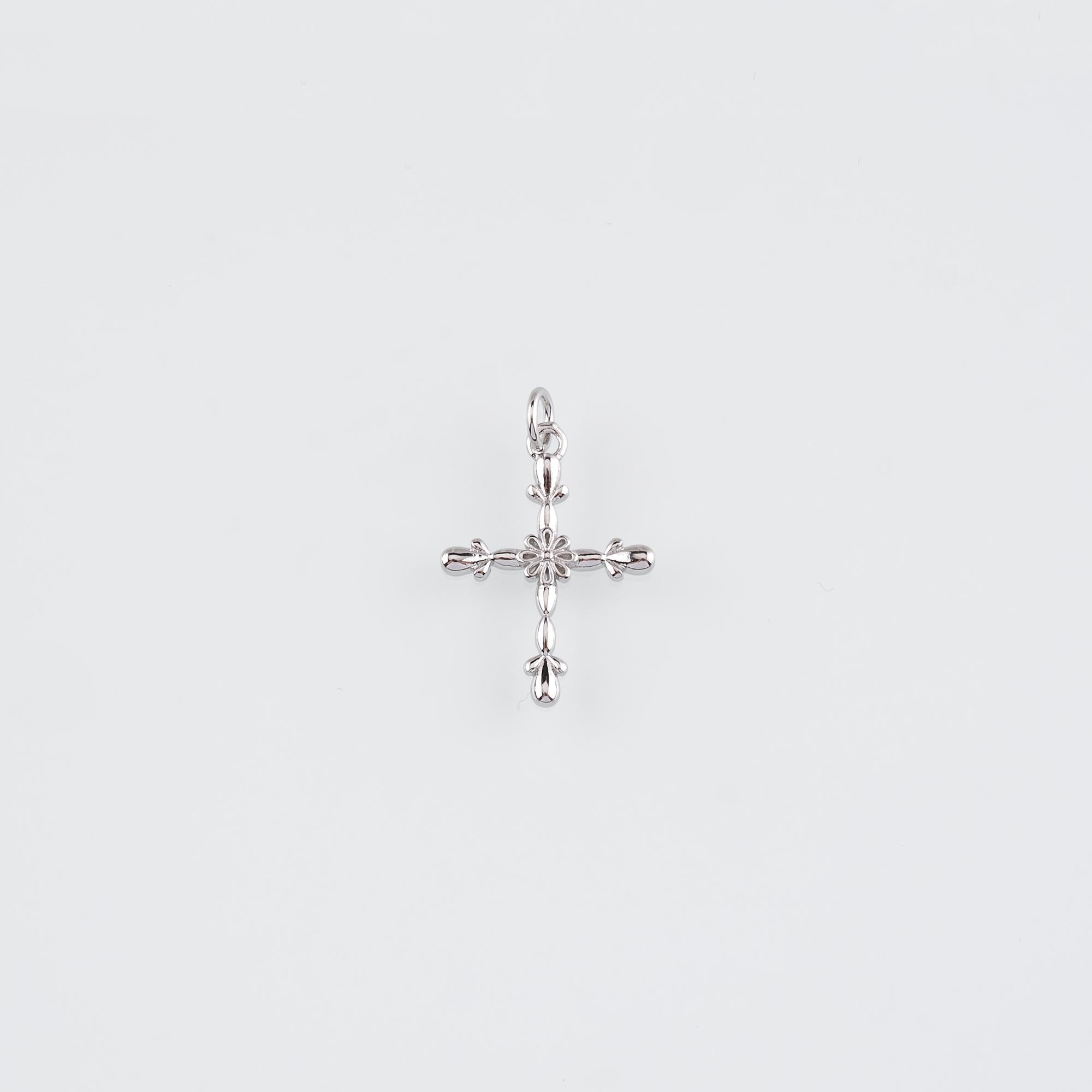 18K Gold Filled Cross Pendant,Religious Charm Earrings Necklace for DIY Jewelry Making Supply