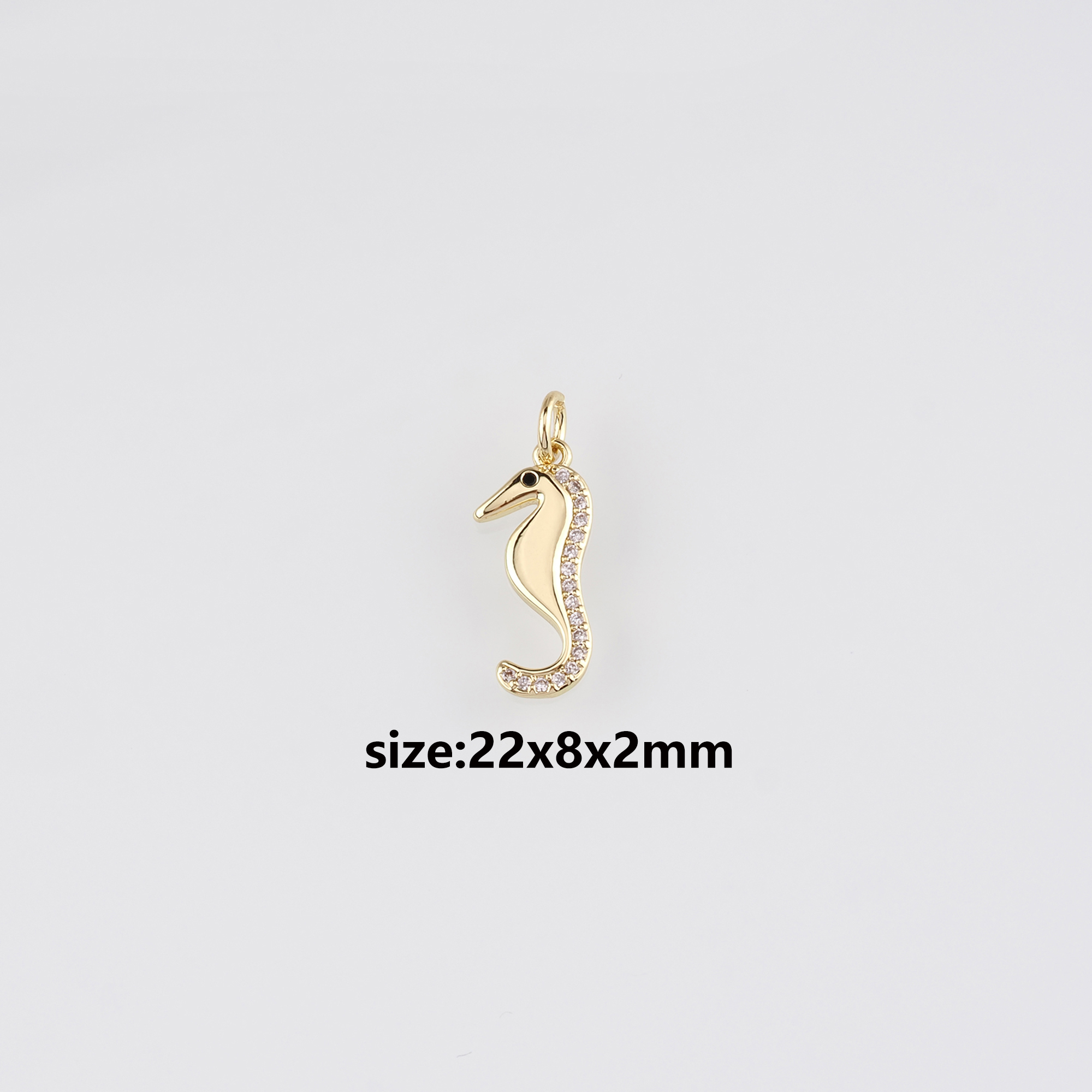 18K Gold Filled Seahorse Pendant,Gold Seahorse Charm Earrings Necklace for DIY Jewelry Making Supply
