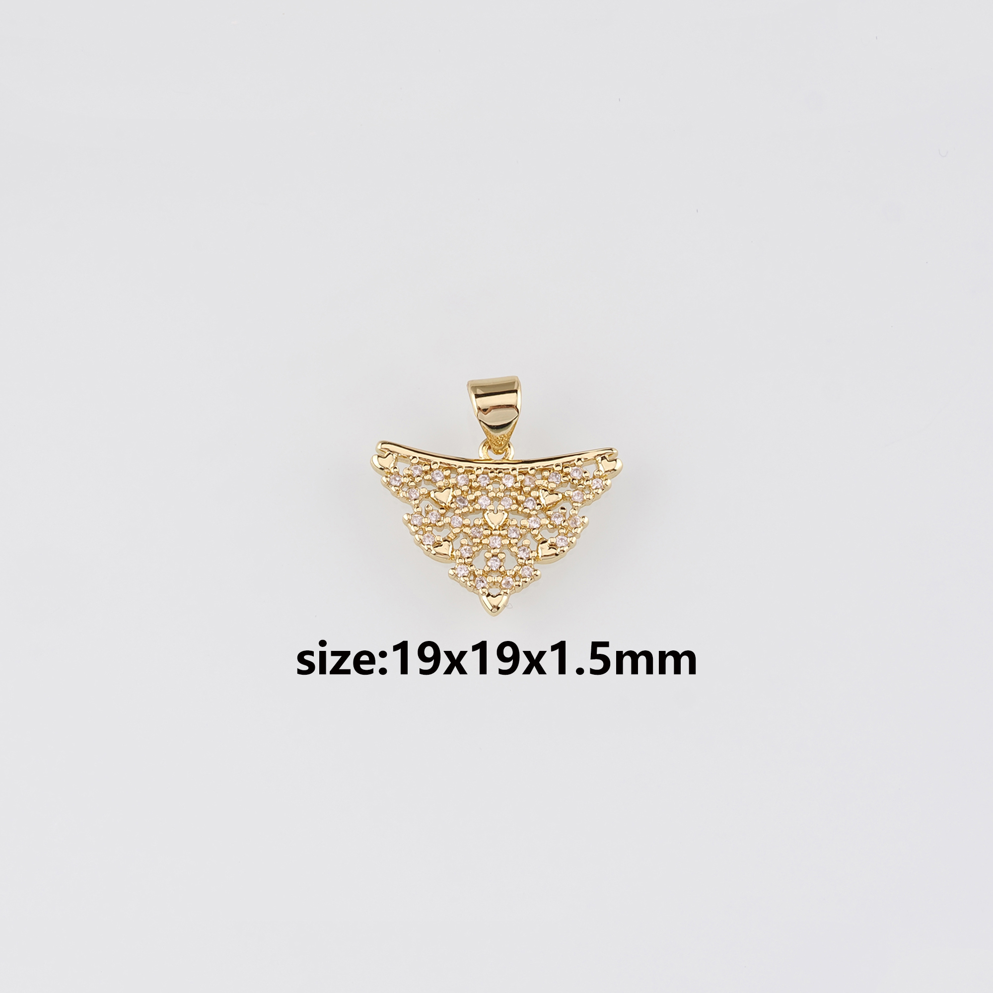 18K Gold Filled Geometric Pendant,CZ Micro Pave Geometric Charm Earrings Necklace for DIY Jewelry Making Supply