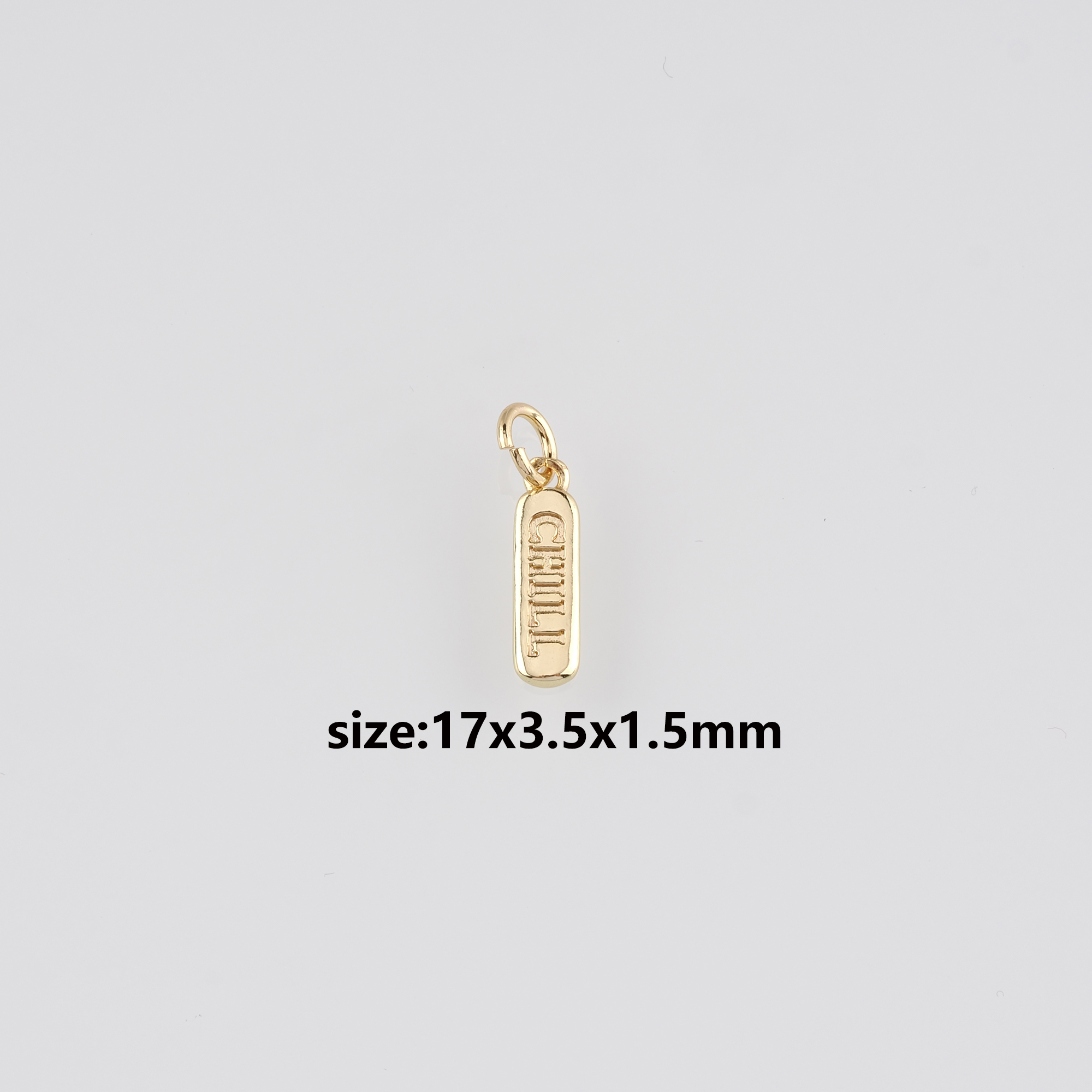 18K Gold Filled Chill Pendant,Dainty Chill Charm Earrings Necklace for DIY Jewelry Making Supply