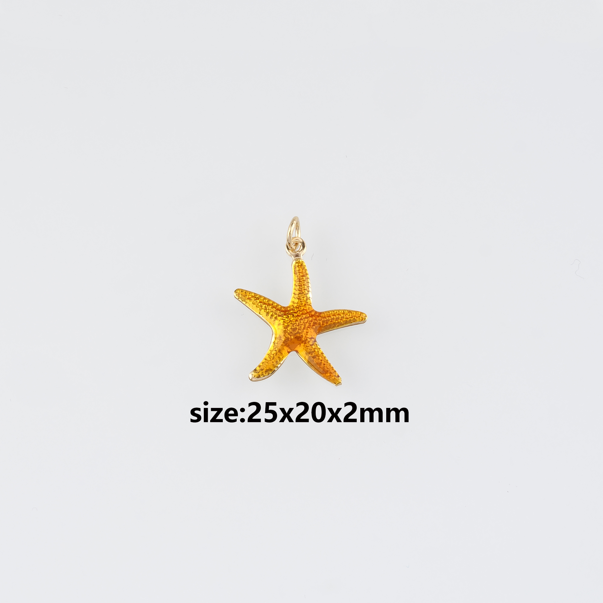 18K Gold Filled Starfish Pendant,Enamel Starfish Charm Earrings Necklace for DIY Jewelry Making Supply