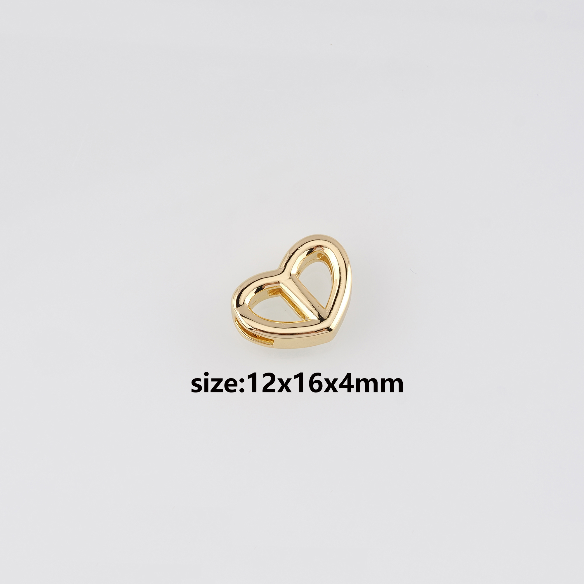 18K Gold Filled Heart Spacer Beads,Heart Bead for Bracelet Jewelry Necklace Making Supply
