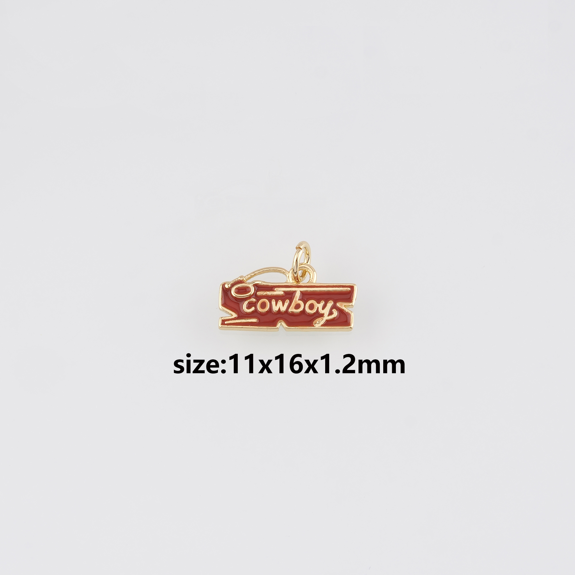 18K Gold Filled Cowboy Pendant,Enamel Cowboy Earrings Necklace for DIY Jewelry Making Supply