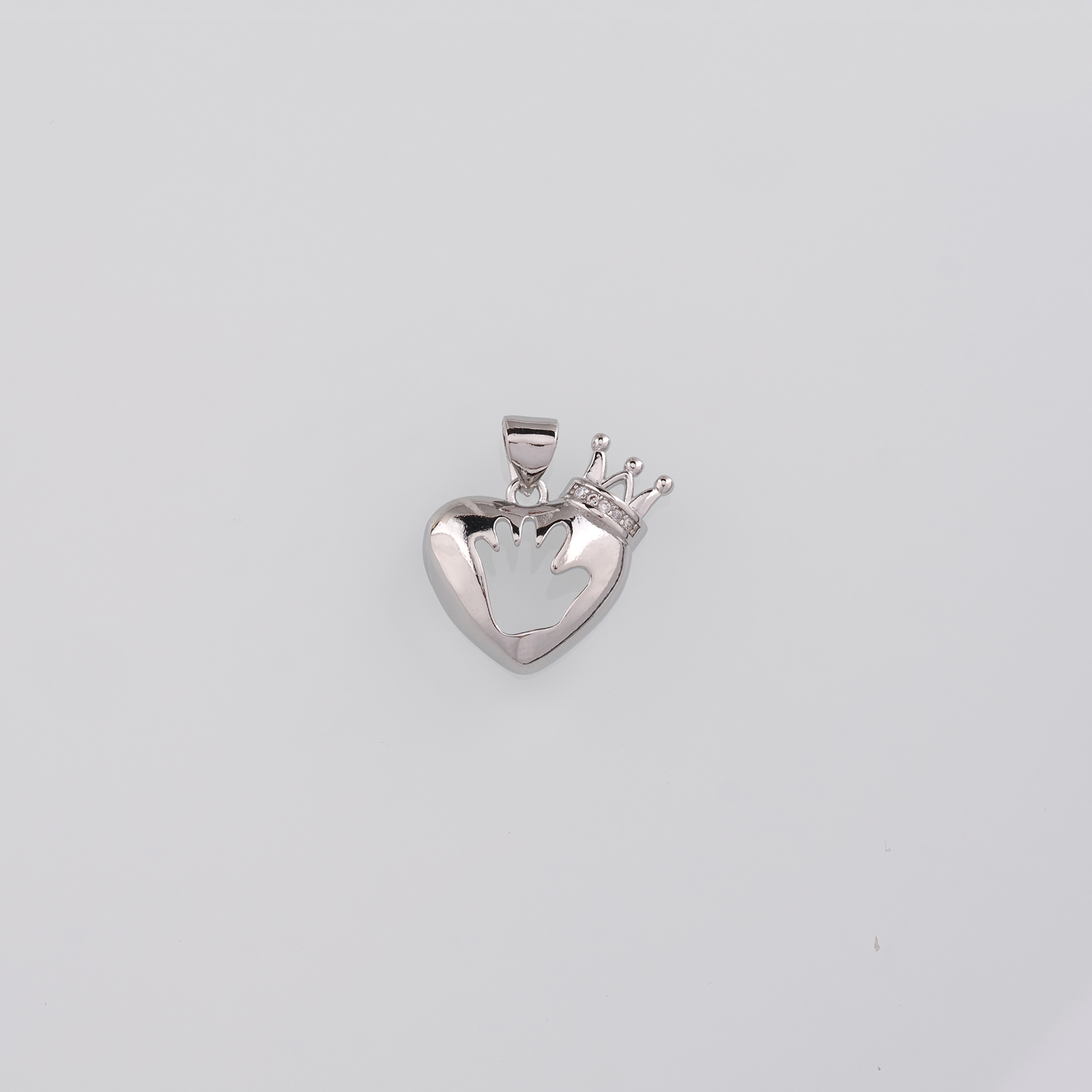 18K Gold Filled Heart Pendant,CZ Micro Pave Heart Crown Charm Earrings Necklace for DIY Jewelry Making Supply