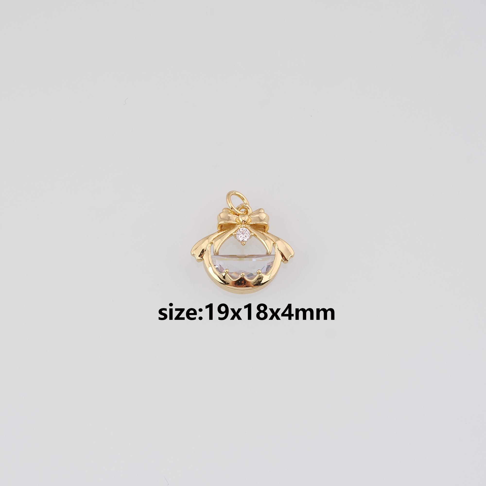 18K Gold Filled Bow Tie Pendant,Enamel Bow Charm Earrings Necklace for DIY Jewelry Making Supply