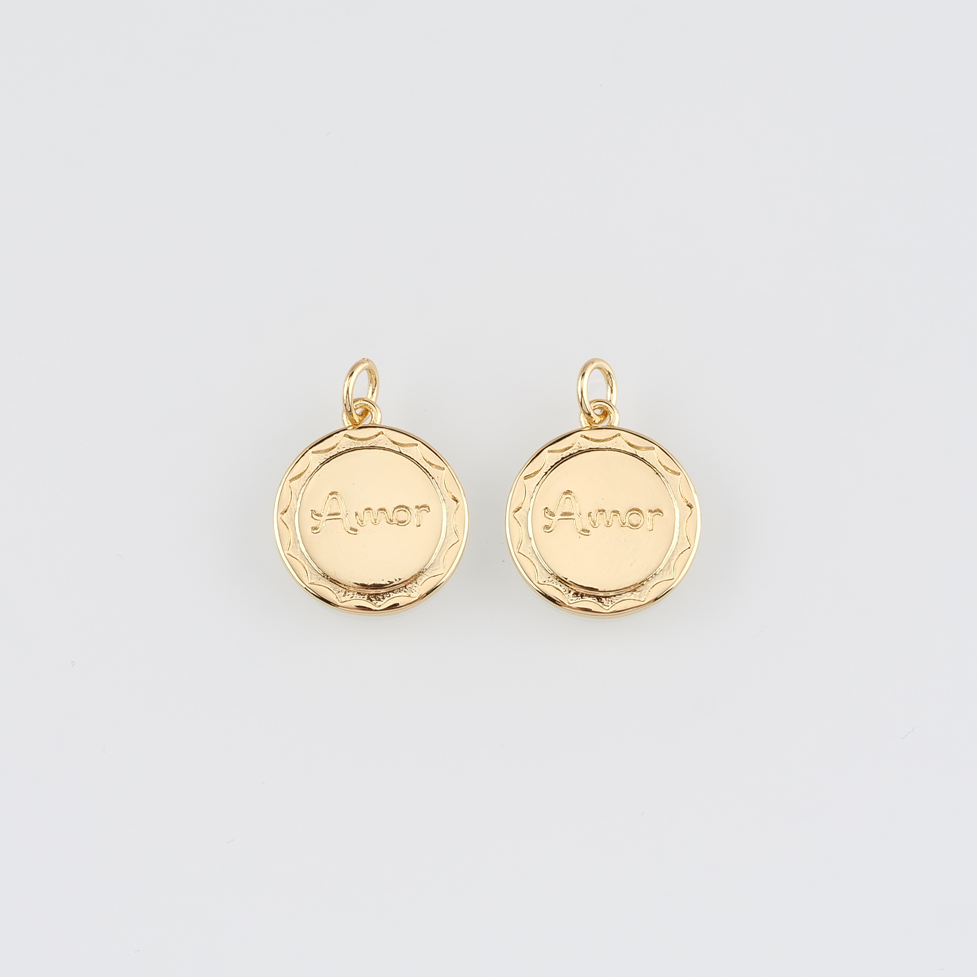 18K Gold Filled Amor Pendant,Dainty Amor Charm Earrings Necklace for DIY Jewelry Making Supply