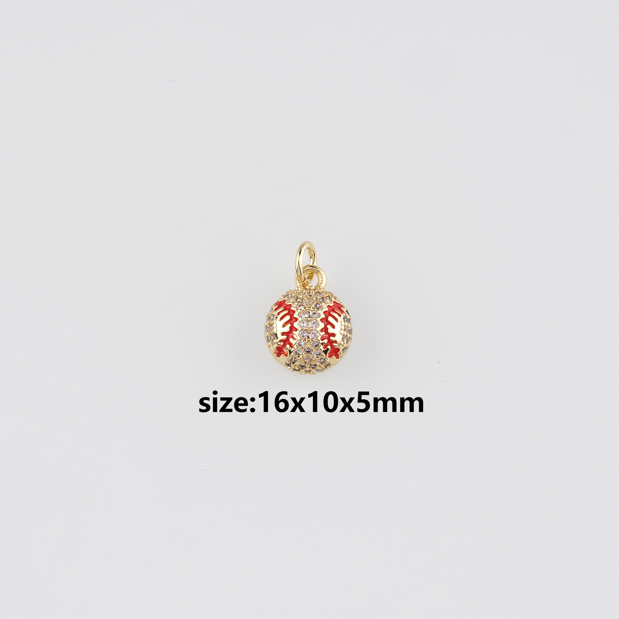 18K Gold Filled Softball Pendant,Baseball Charm,Enamel Softball Earrings Necklace for DIY Jewelry Making Supply