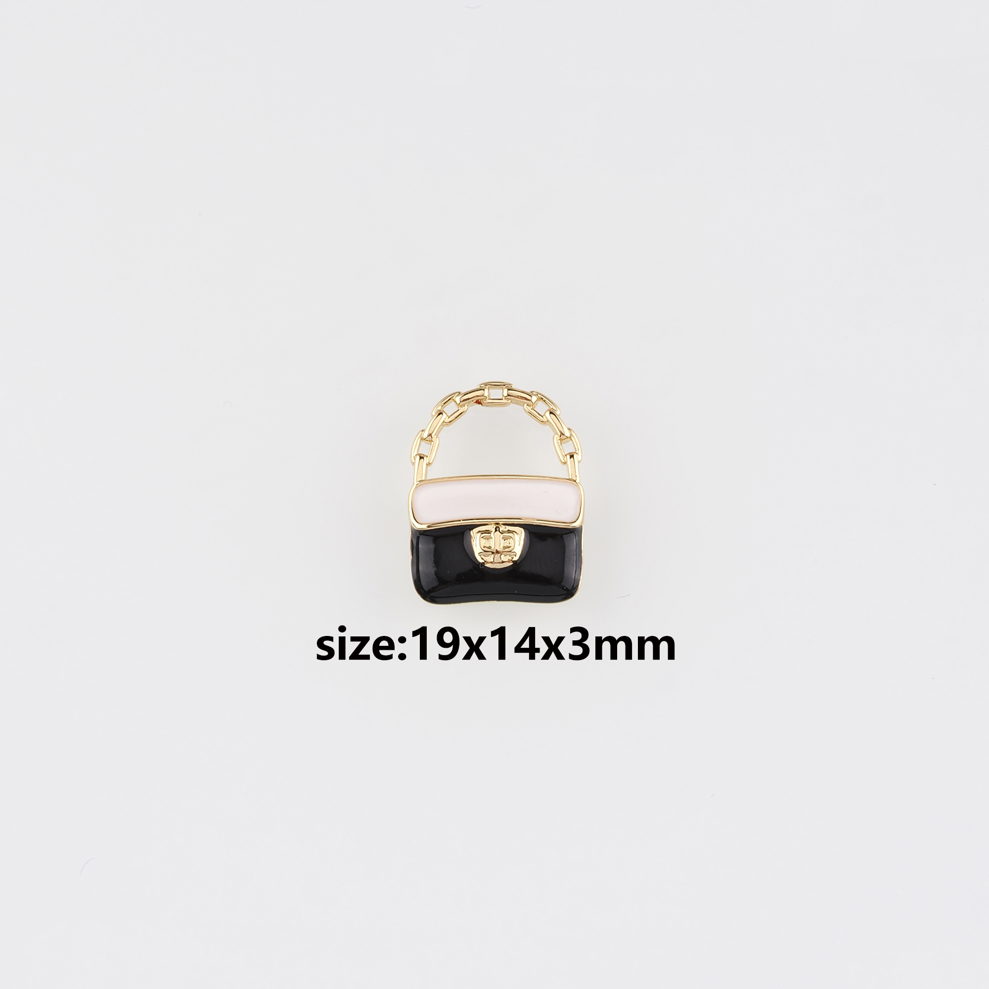 18K Gold Filled Handbag Pendant,Enamel Handbag Charm Earrings Necklace for DIY Jewelry Making Supply