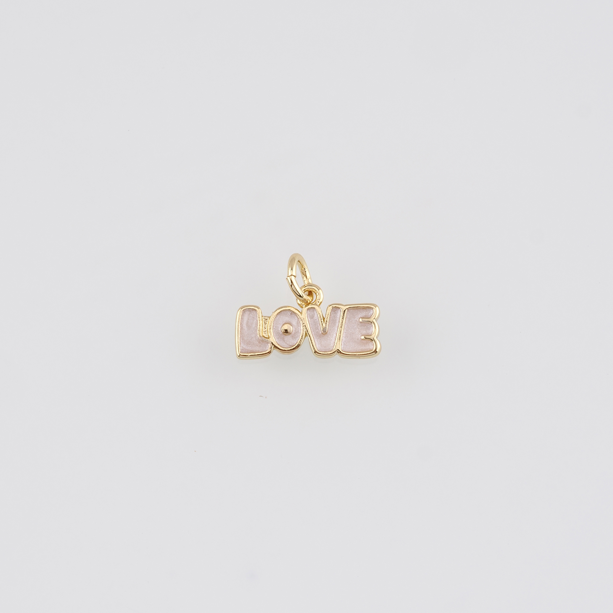 18K Gold Filled Love Pendant,Enamel Love Charm Earrings Necklace for DIY Jewelry Making Supply