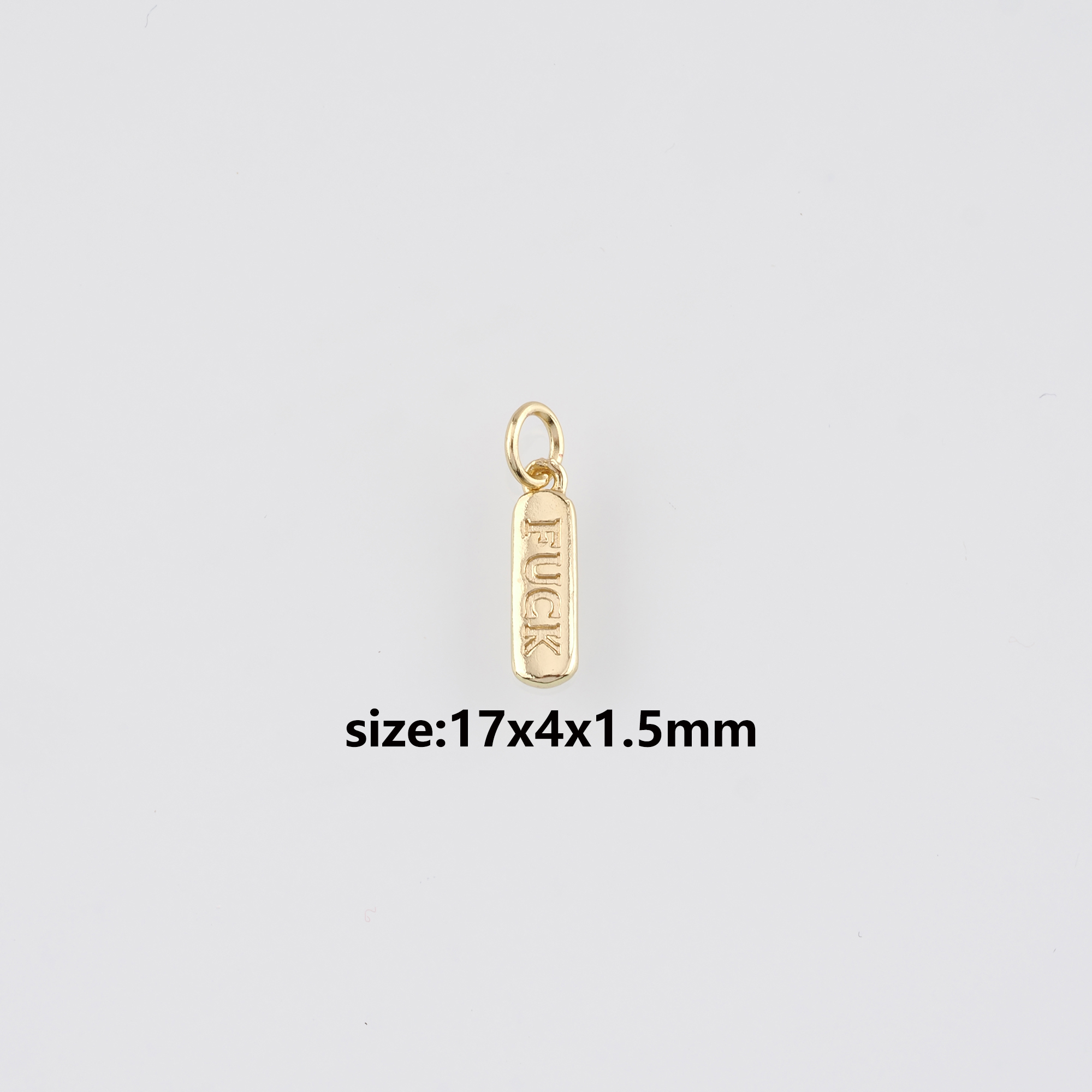 18K Gold Filled Fuck Pendant,Dainty Fuck Charm Earrings Necklace for DIY Jewelry Making Supply