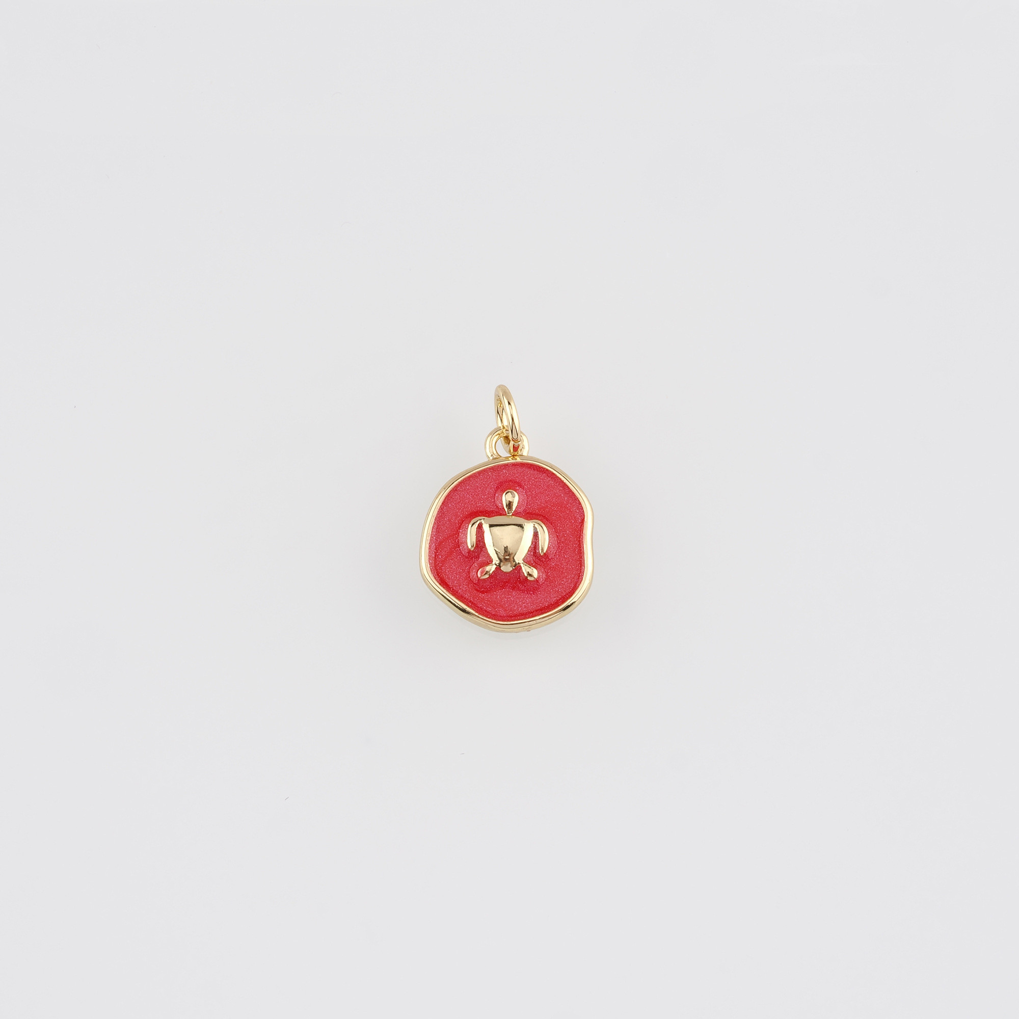 18K Gold Filled Turtle Pendant,Enamel Turtle Charm Earrings Necklace for DIY Jewelry Making Supply