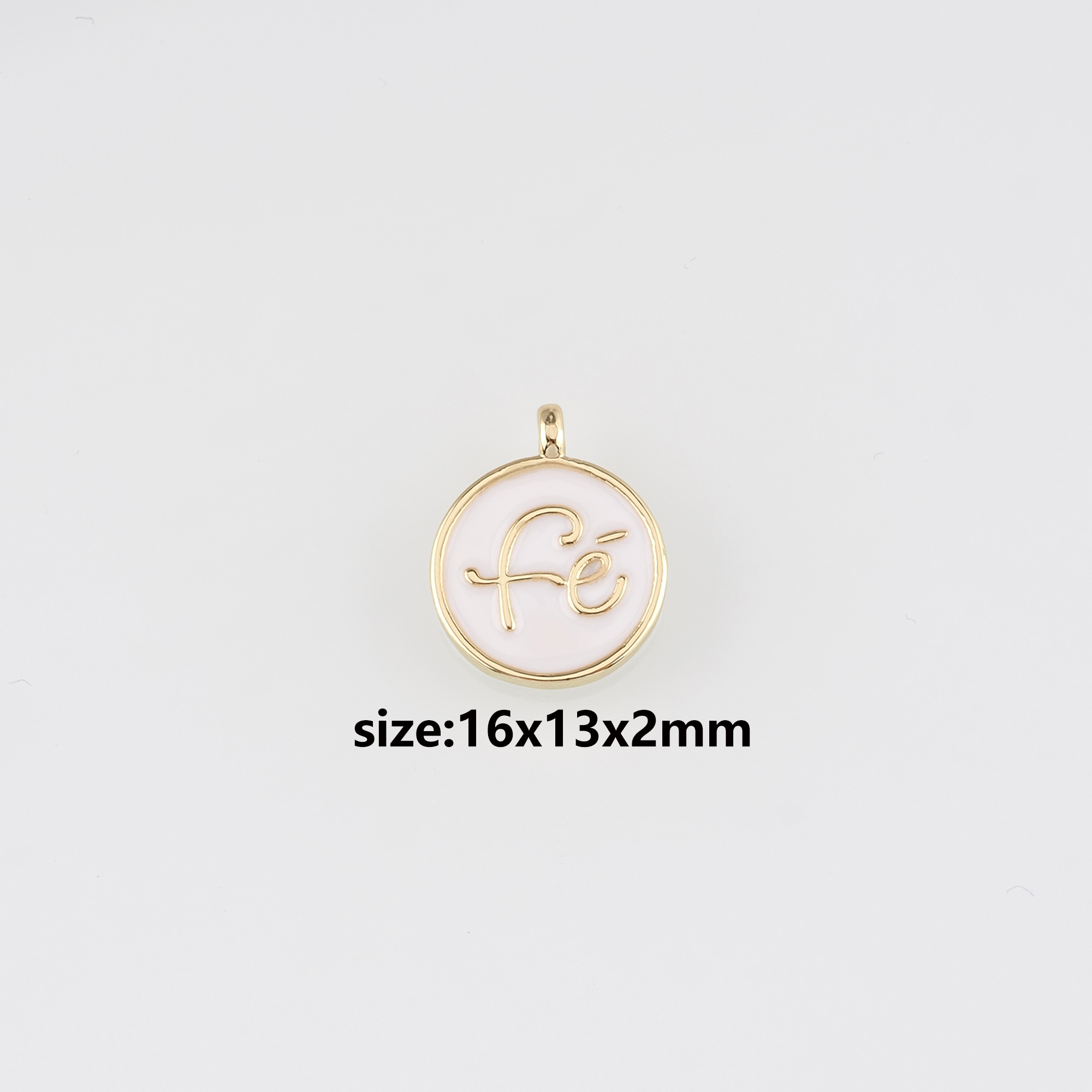 18K Gold Filled Fe Pendant,Enamel Fe Charm Earrings Necklace for DIY Jewelry Making Supply