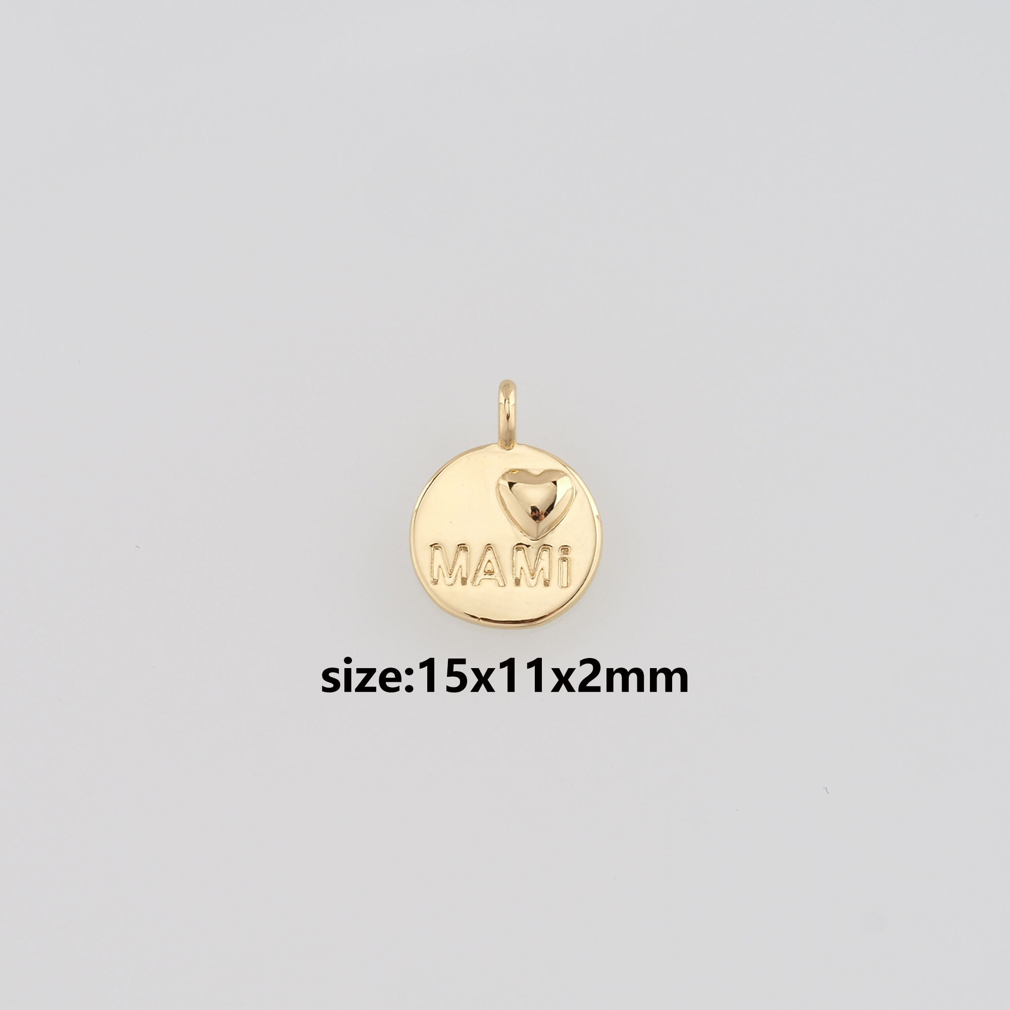 18K Gold Filled Mami Pendant,Dainty Mama Charm Earrings Necklace for DIY Jewelry Making Supply