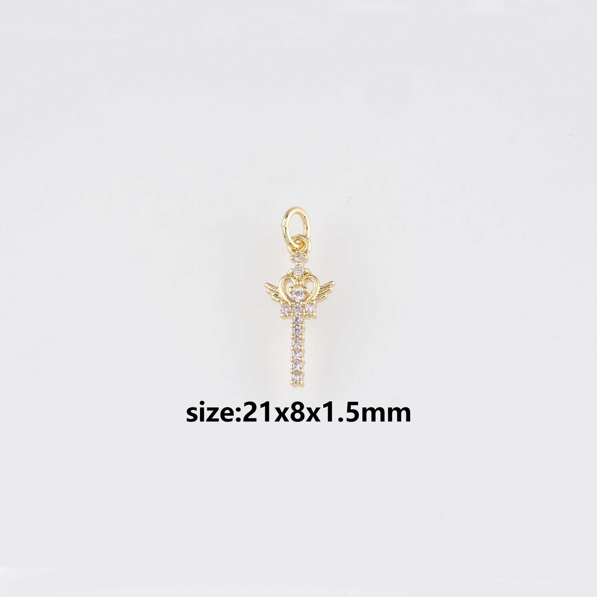 18K Gold Filled Magic Wand Pendant,CZ Micor Pave Magic Wand Charm Earrings Necklace for DIY Jewelry Making Supply