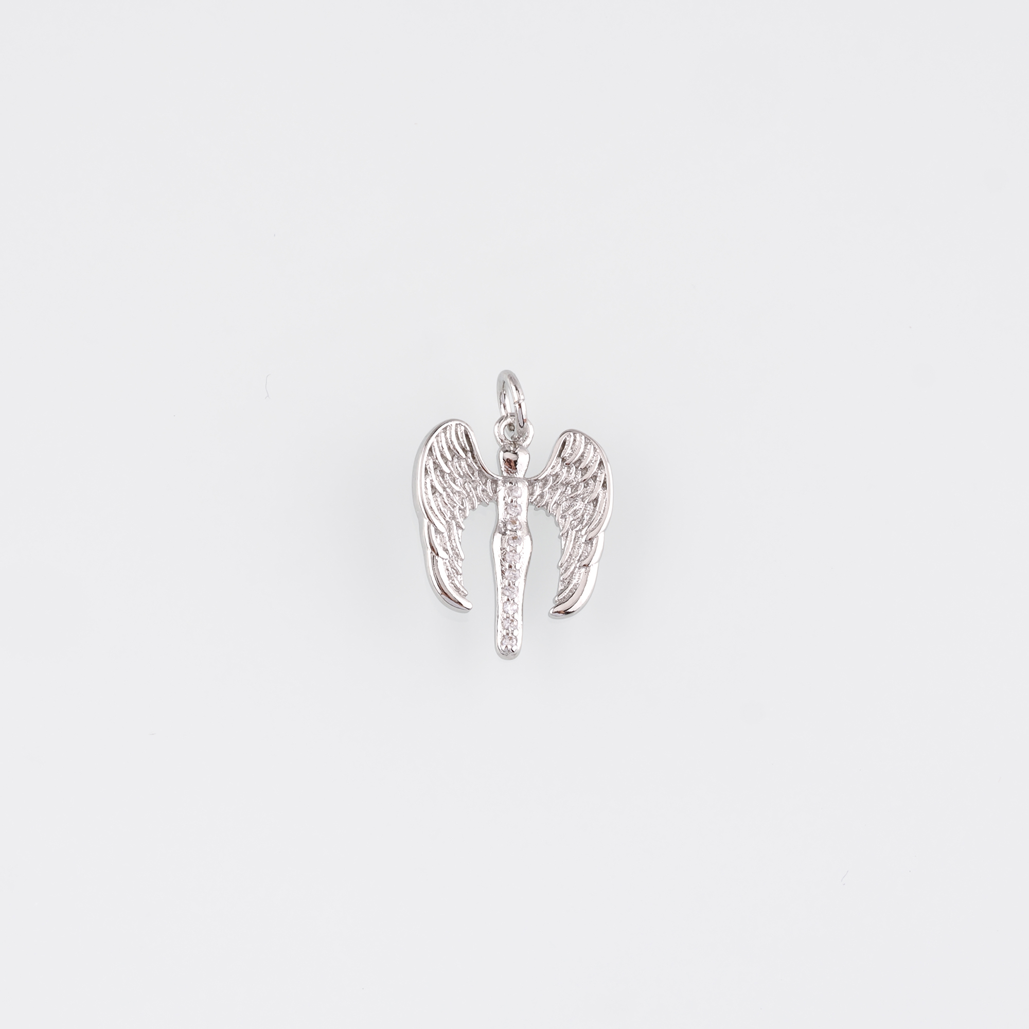 18K Gold Filled Wing Pendant,CZ Micro Pave Wings Earrings Necklace for DIY Jewelry Making Supply