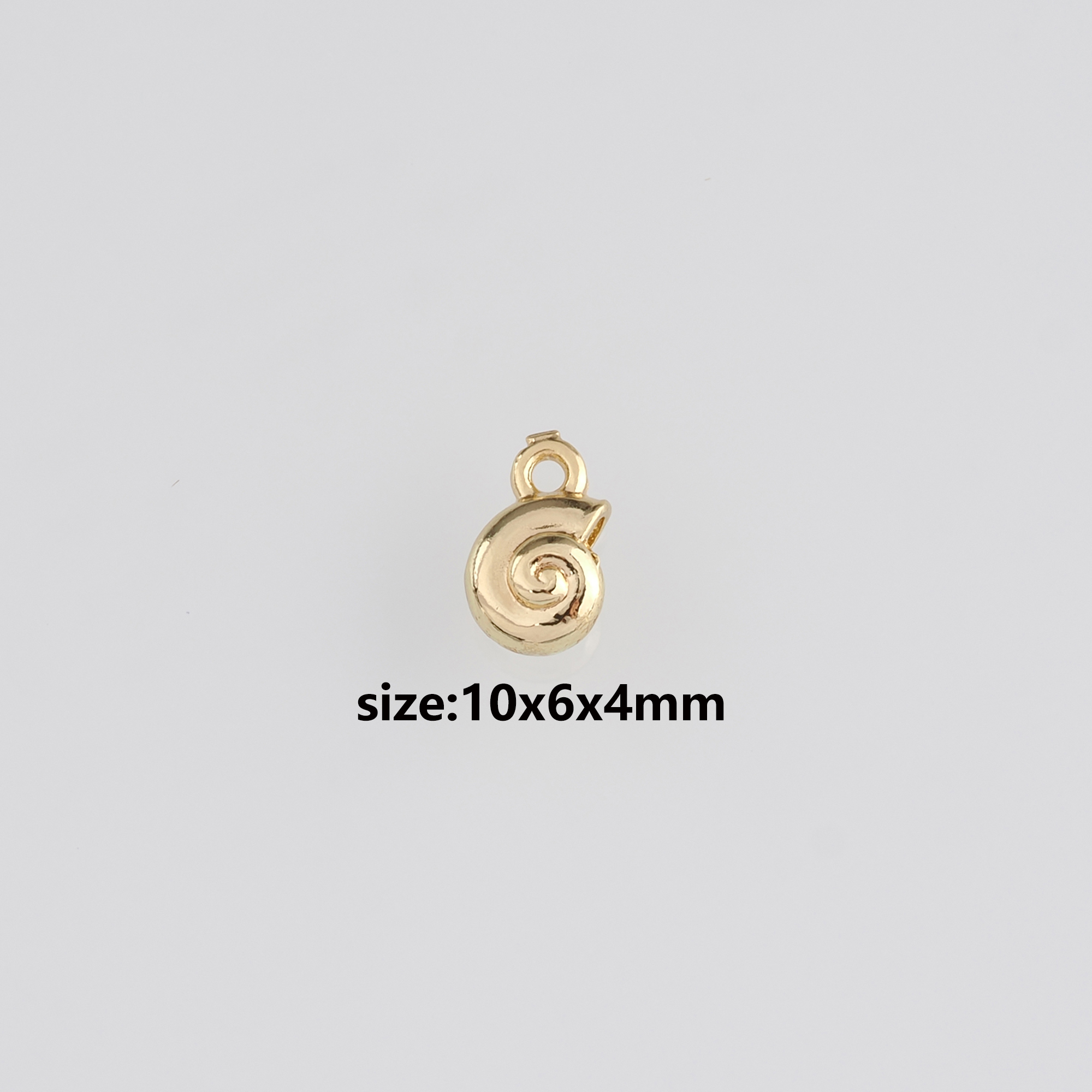 18K Gold Filled Conch Shell Pendant,Ocean Shell Charm Earrings Necklace for DIY Jewelry Making Supply