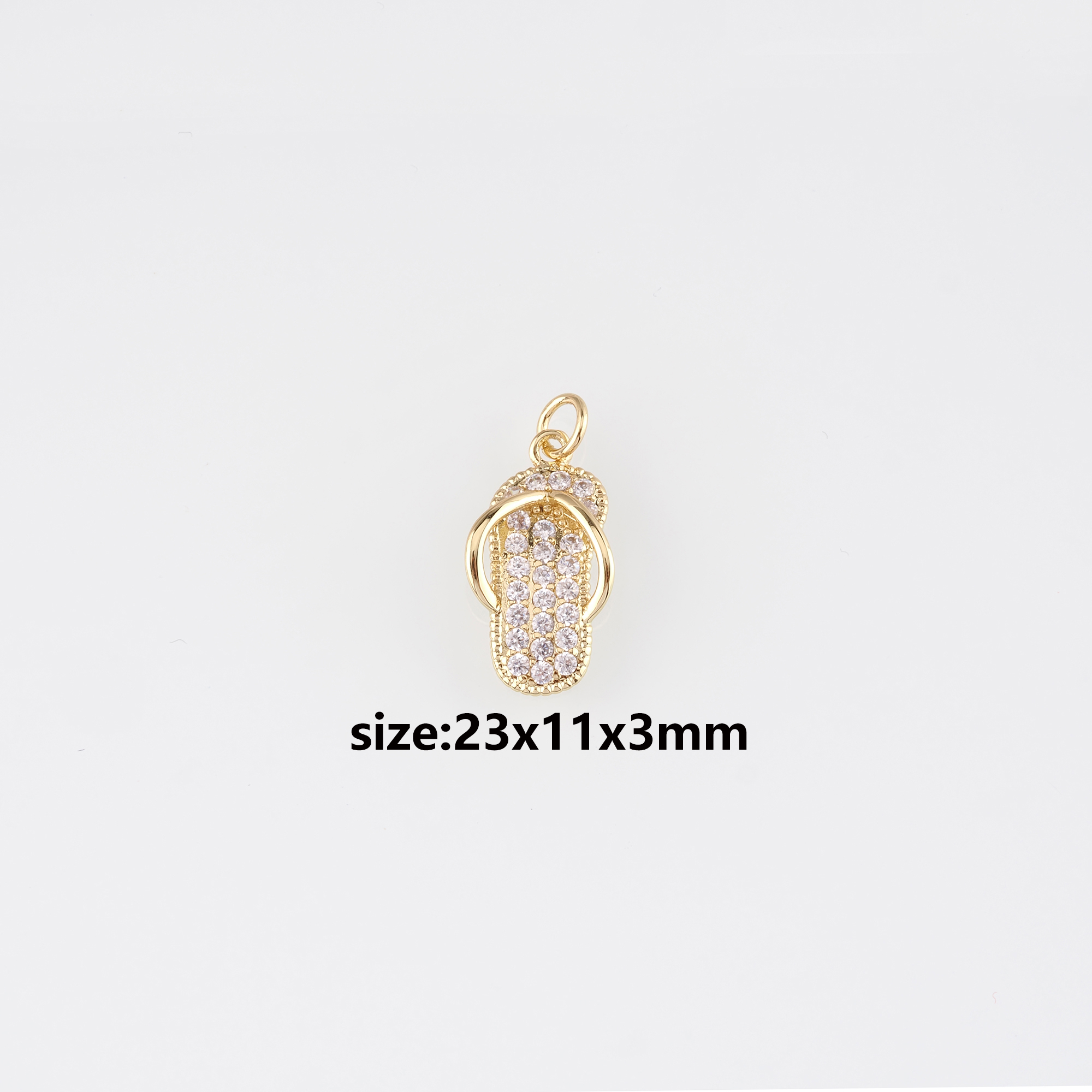 Slippers Charm,18K Gold Filled Sandal Pendant,Dainty Slippers Earrings Necklace for DIY Jewelry Making Supply