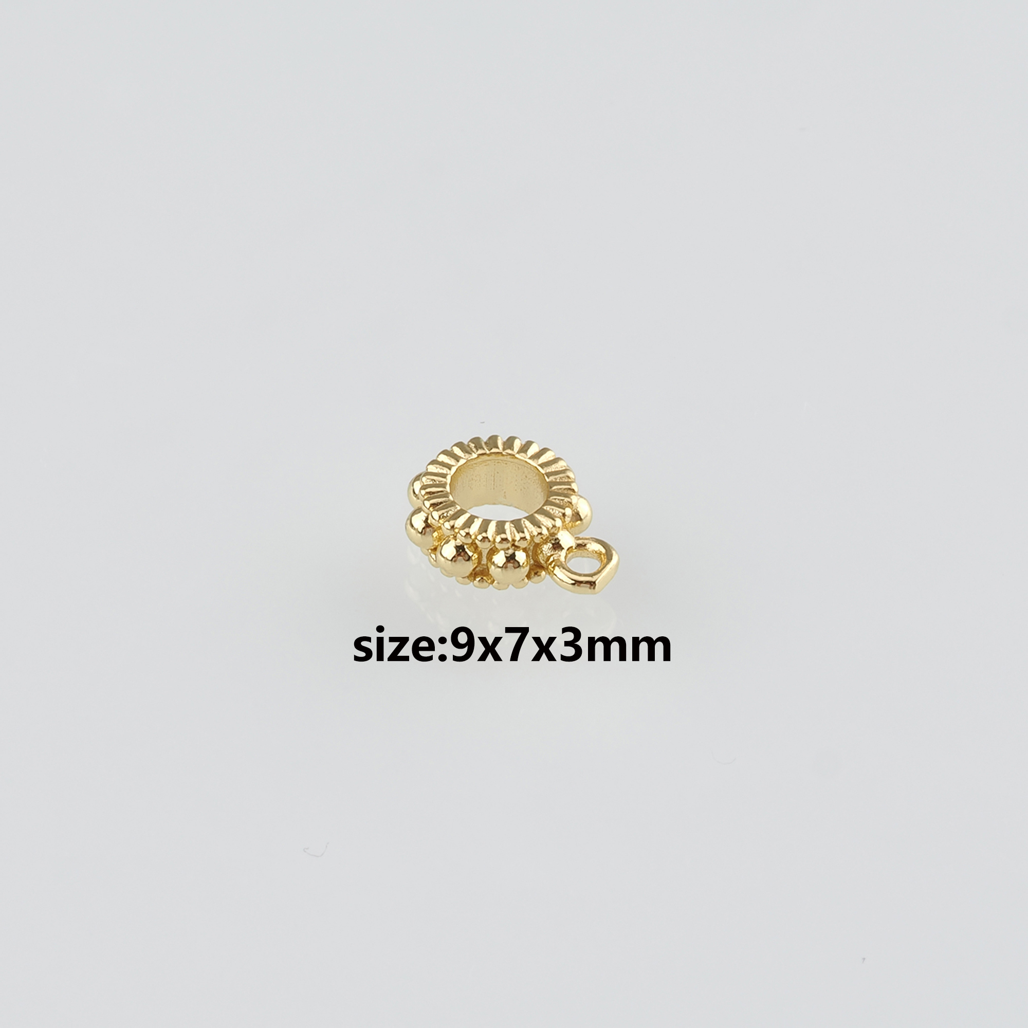 18K Gold Filled Round Pendant Clasp,Bail Connector for DIY Jewelry Necklace Bracelet