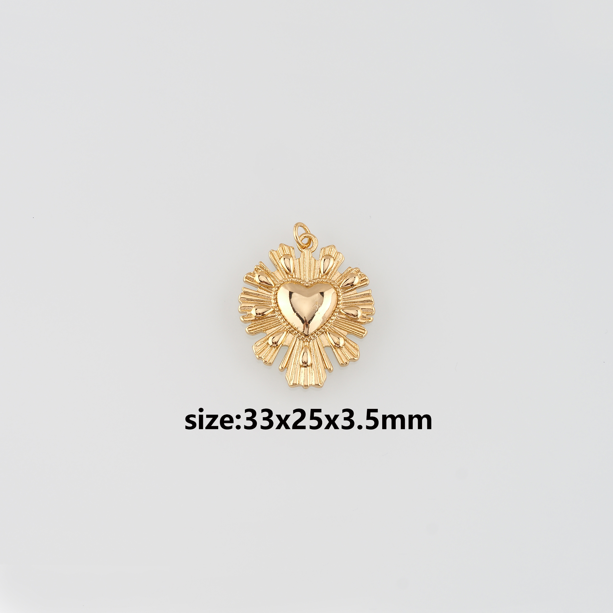 18K Gold Filled Heart Pendant,Dainty Heart Charm Earrings Necklace for DIY Jewelry Making Supply