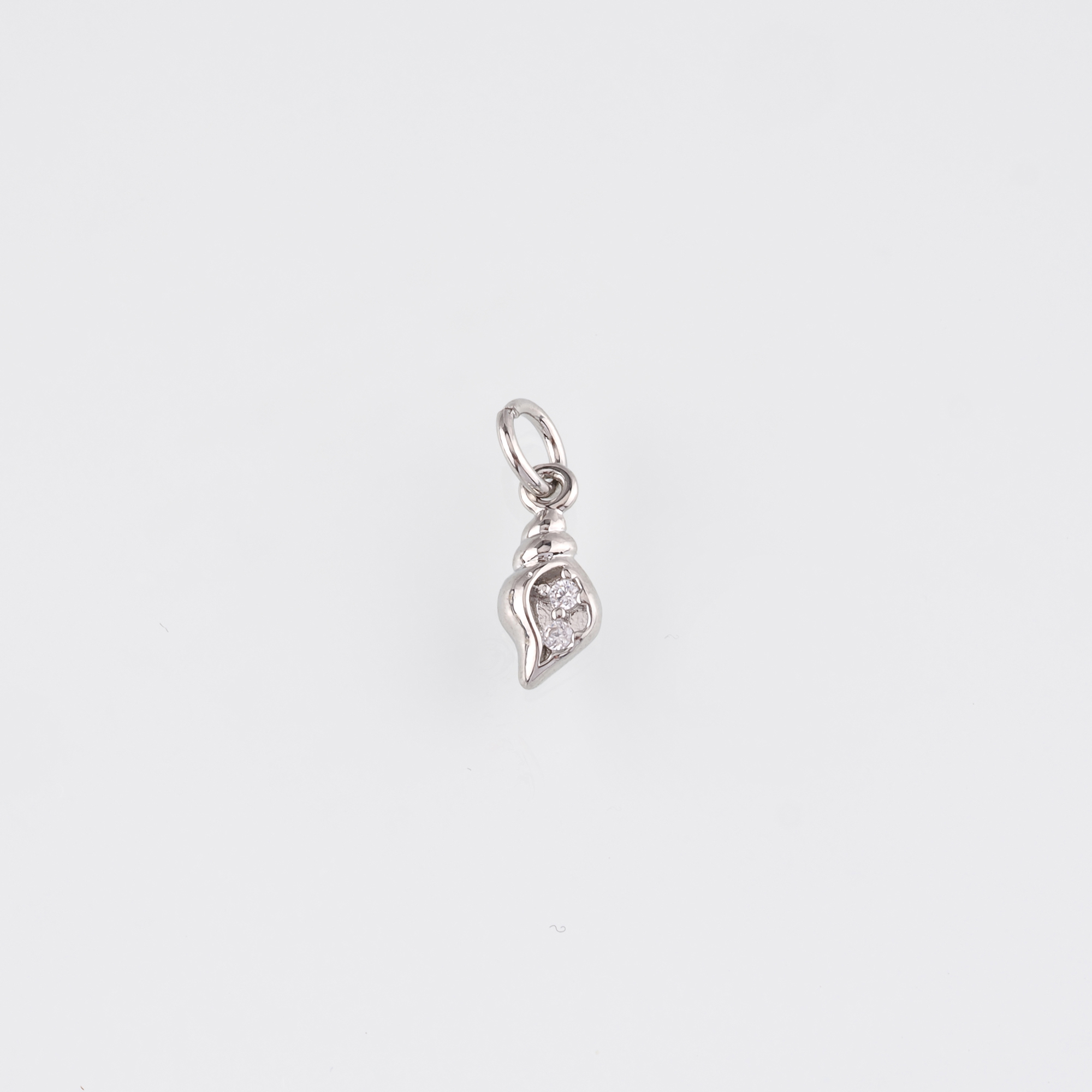 18K Gold Filled Conch Shell Pendant,CZ Micro Pave Ocean Shell Charm Earrings Necklace for DIY Jewelry Making Supply