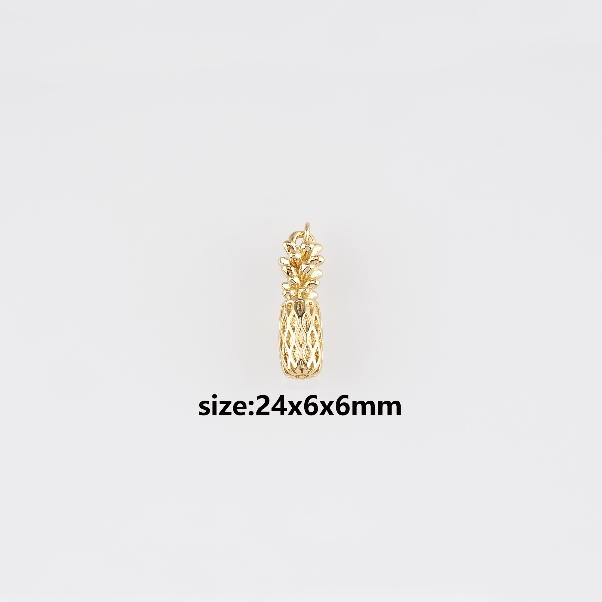 18K Gold Filled Pineapple Pendant,Fruit Charm,Pineapple Earrings Necklace for DIY Jewelry Making Supply