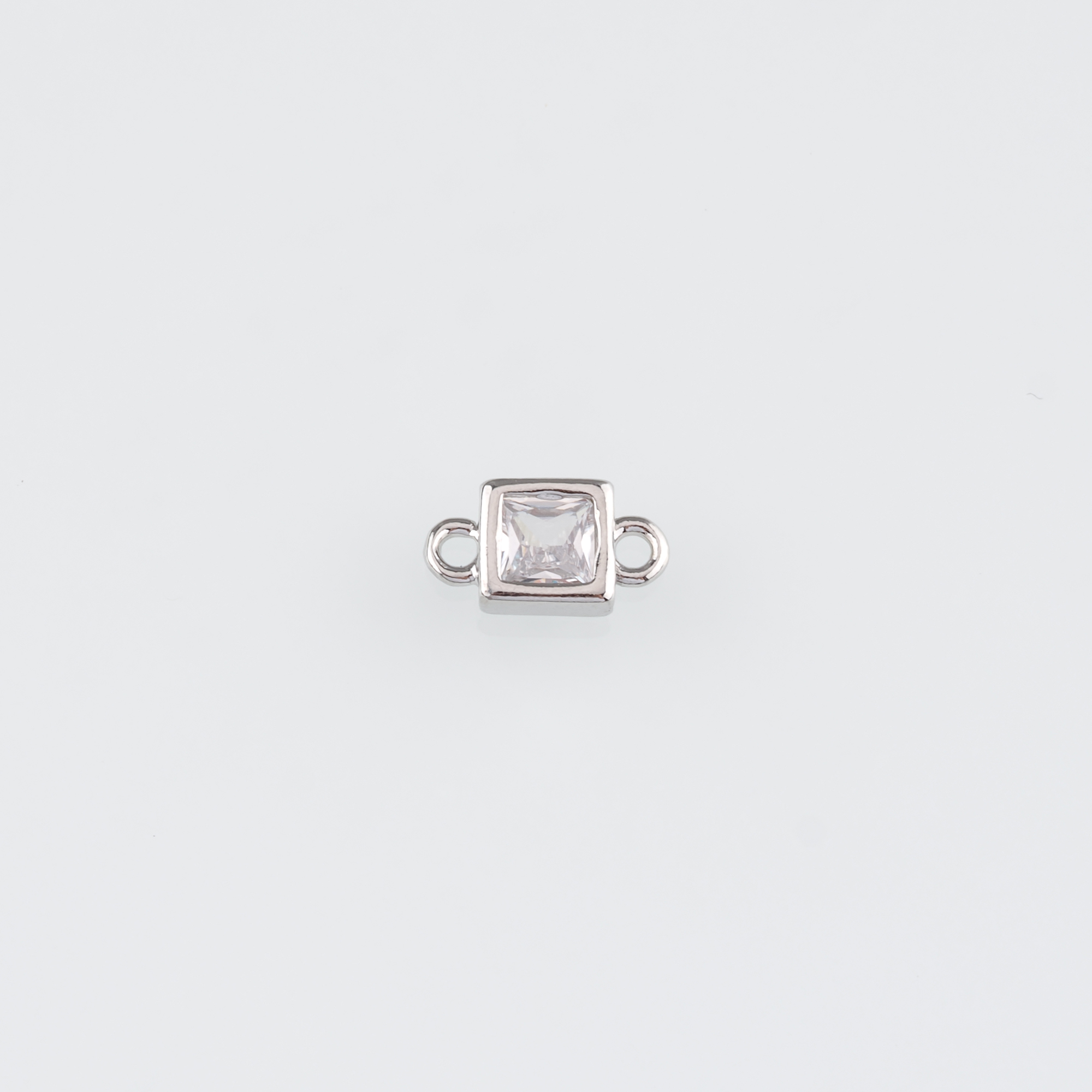 18K Gold Filled Square Connector,CZ Micro Pave Square Charm Necklace Bracelet for DIY Jewelry Making Supply