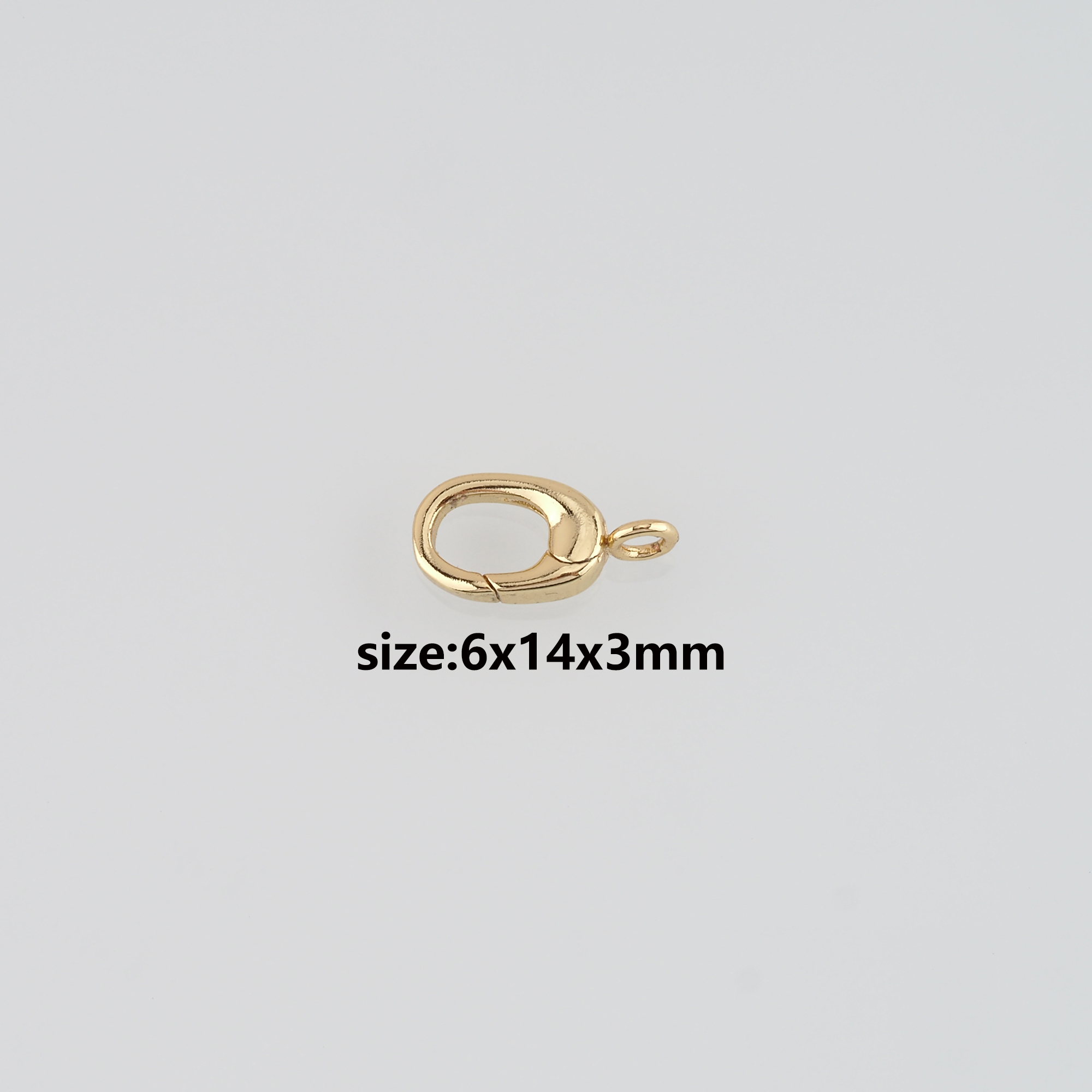 18K Gold Filled Oval Spring Clasp,Push Gate Buckle Bracelet Necklace for DIY Jewelry Finding Necklace Bracelet