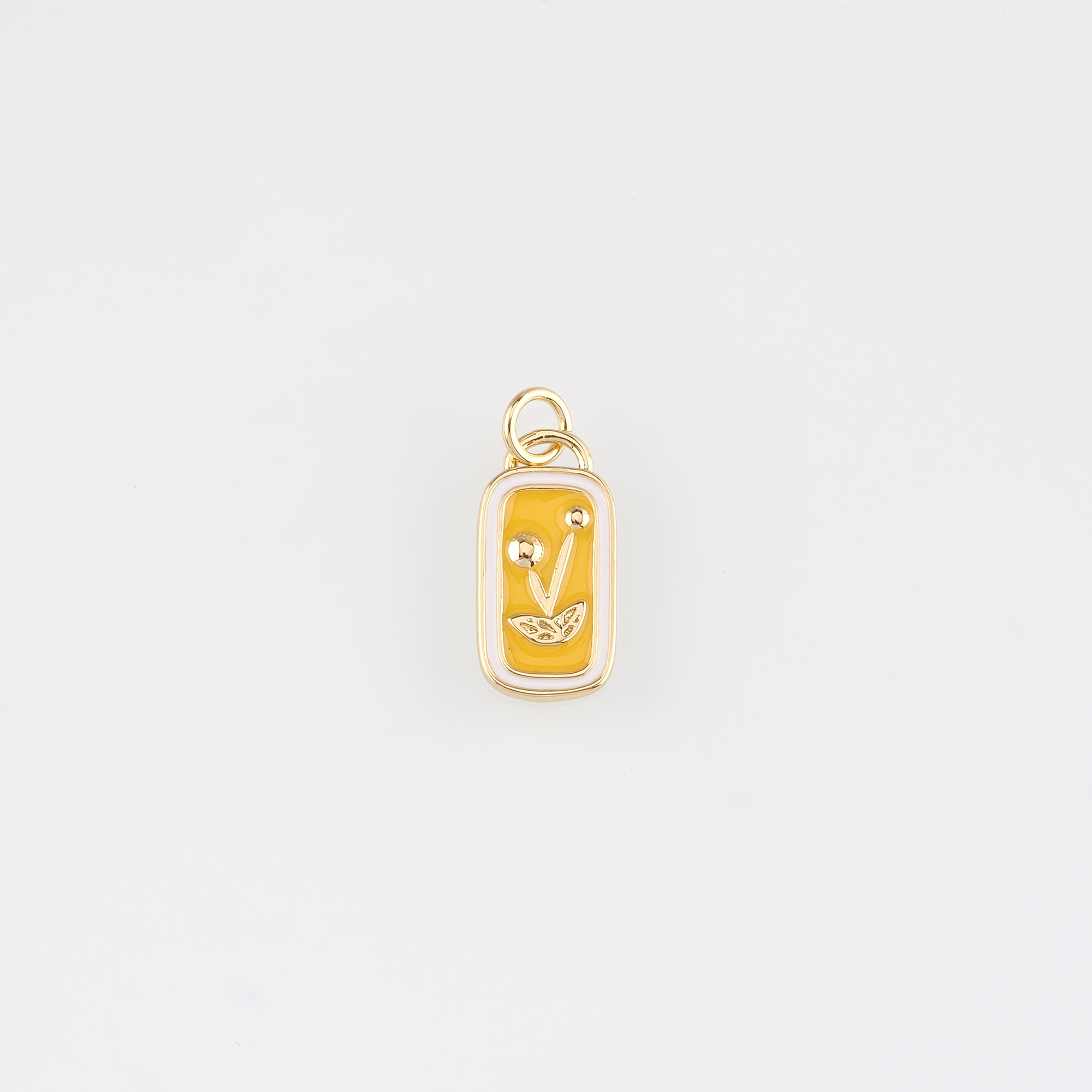 18K Gold Filled Dandelion Pendant,Enamel Dandelion Charm Earrings Necklace for DIY Jewelry Making Supply