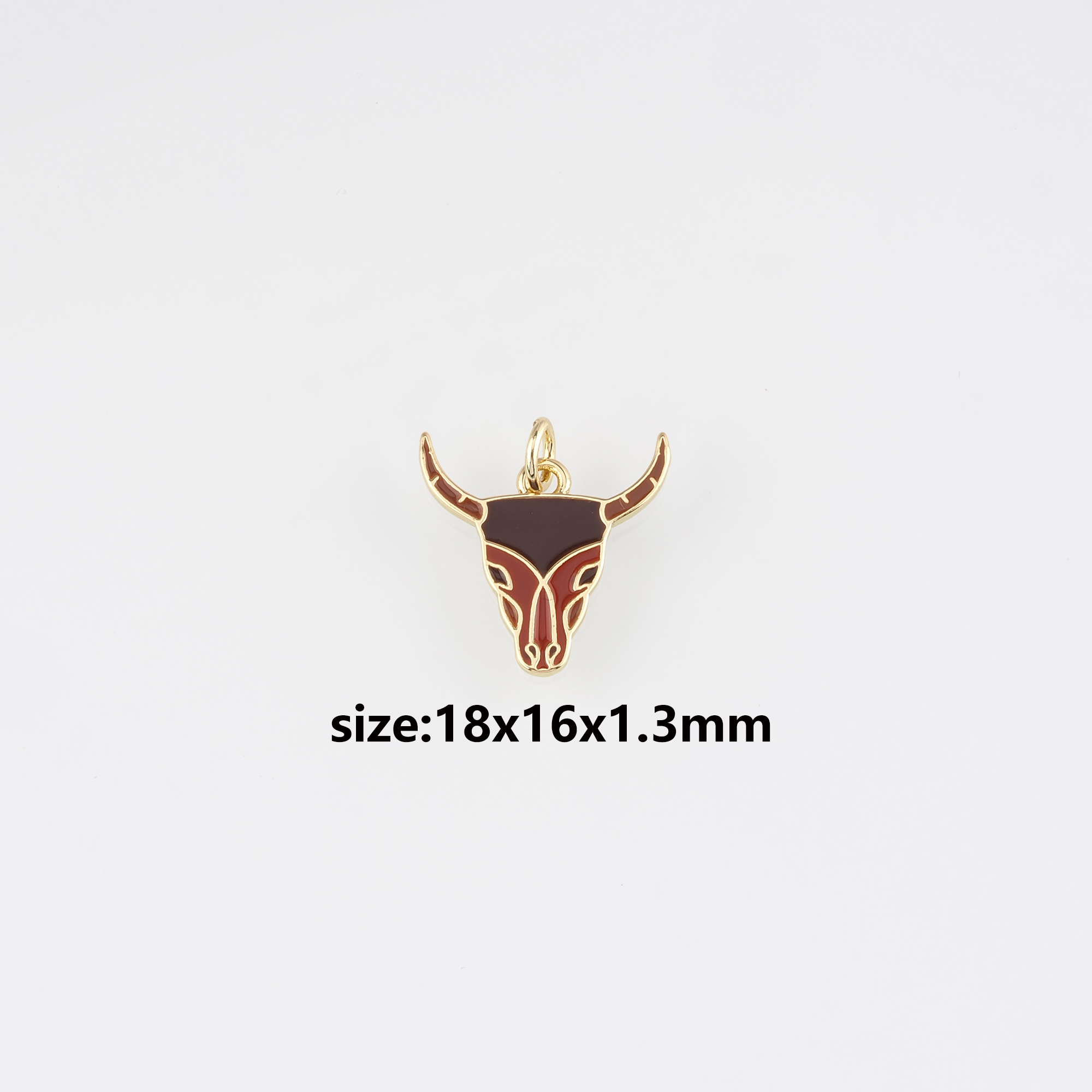 18K Gold Filled Bull Pendant,Animal Charm Earrings Necklace for DIY Jewelry Making Supply