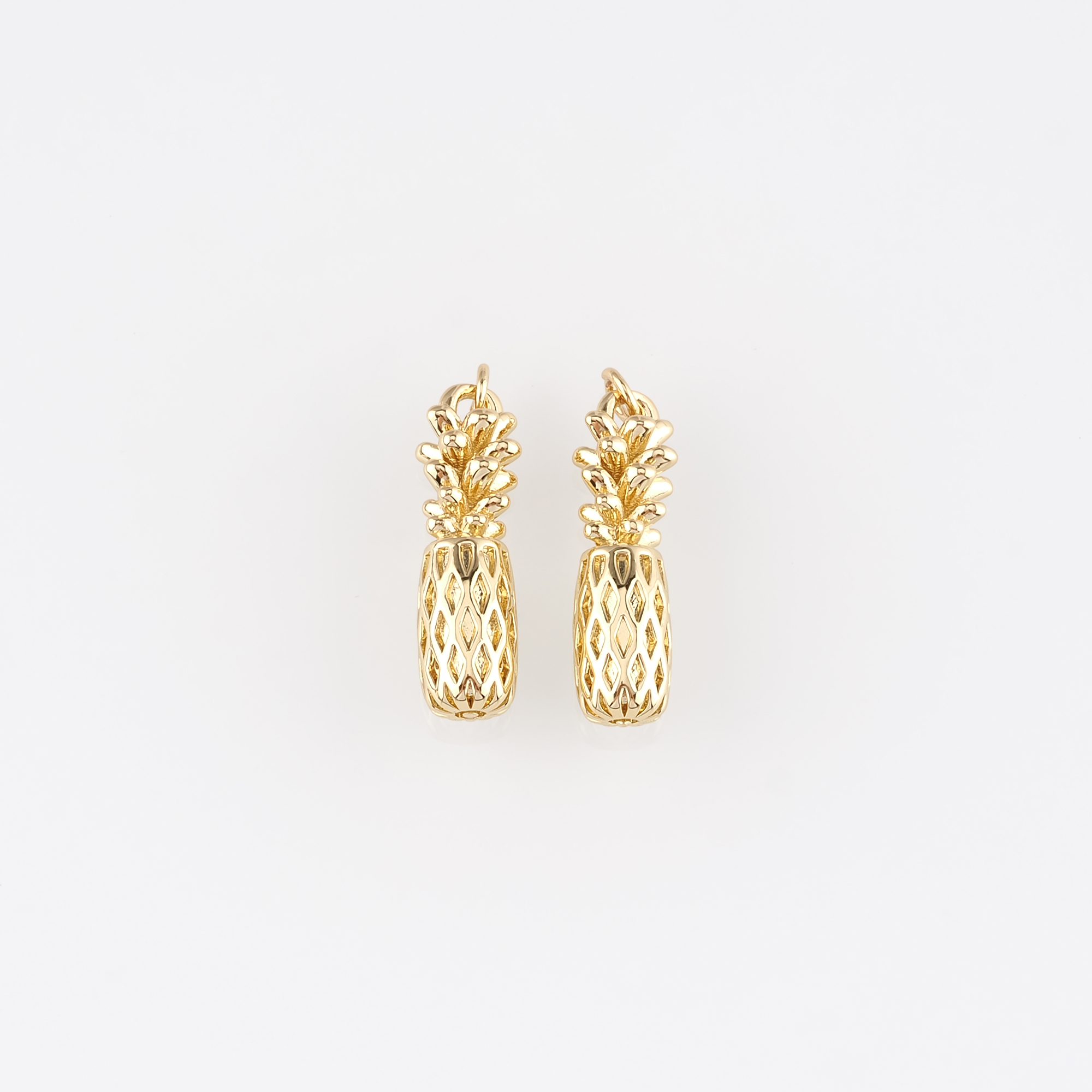 18K Gold Filled Pineapple Pendant,Fruit Charm,Pineapple Earrings Necklace for DIY Jewelry Making Supply