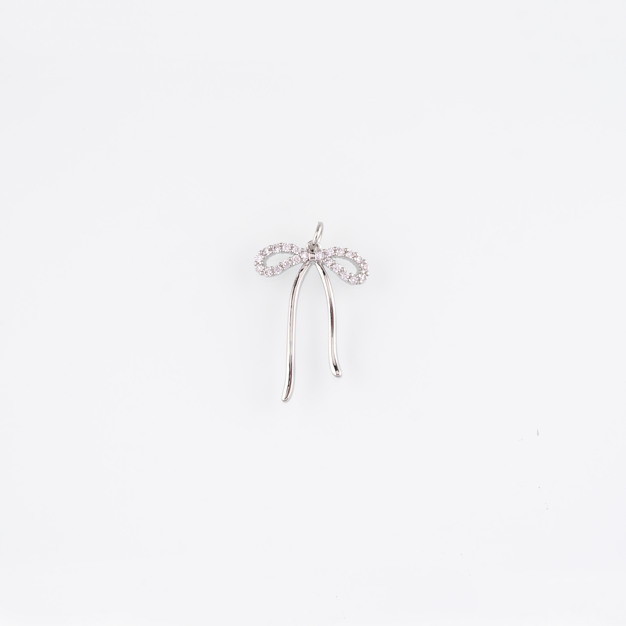 18K Gold Filled Bow Tie Pendant,CZ Micro Pave Bow Charm Earrings Necklace for DIY Jewelry Making Supply